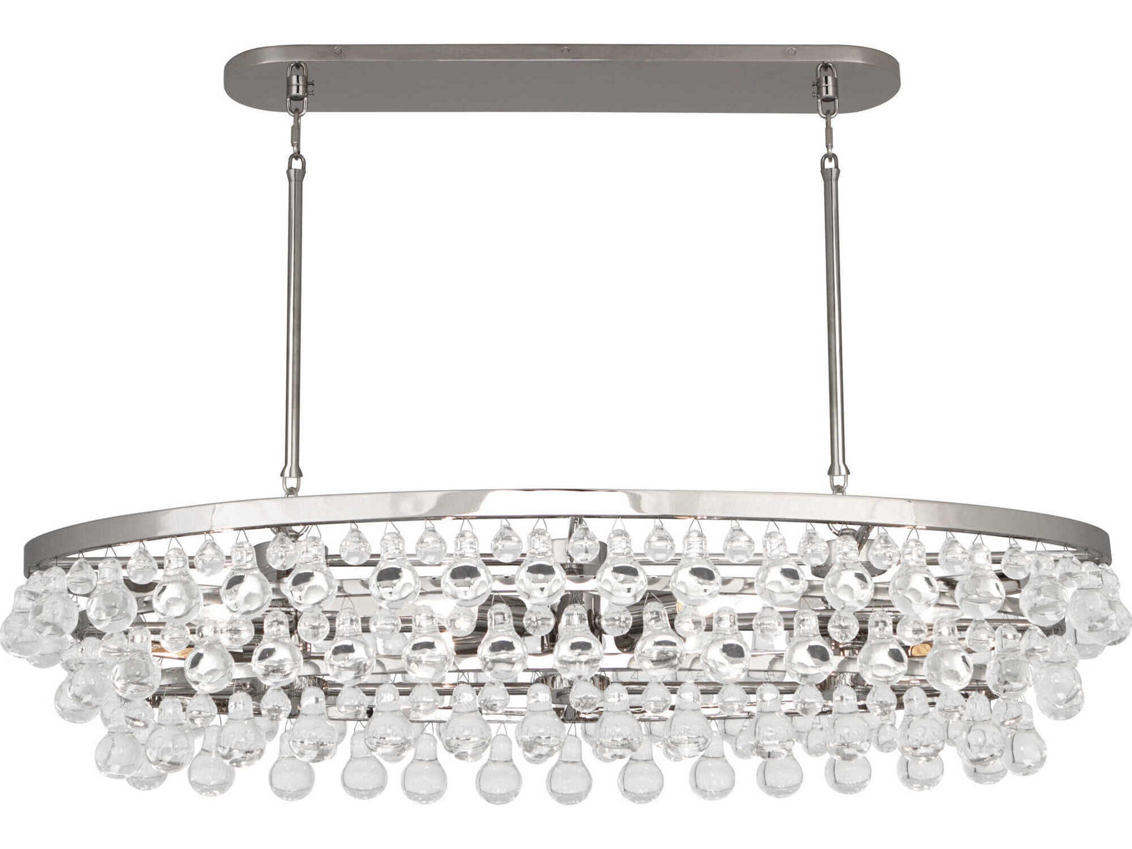 Bling 8-Light Polished Nickel Tiered Island Pendant