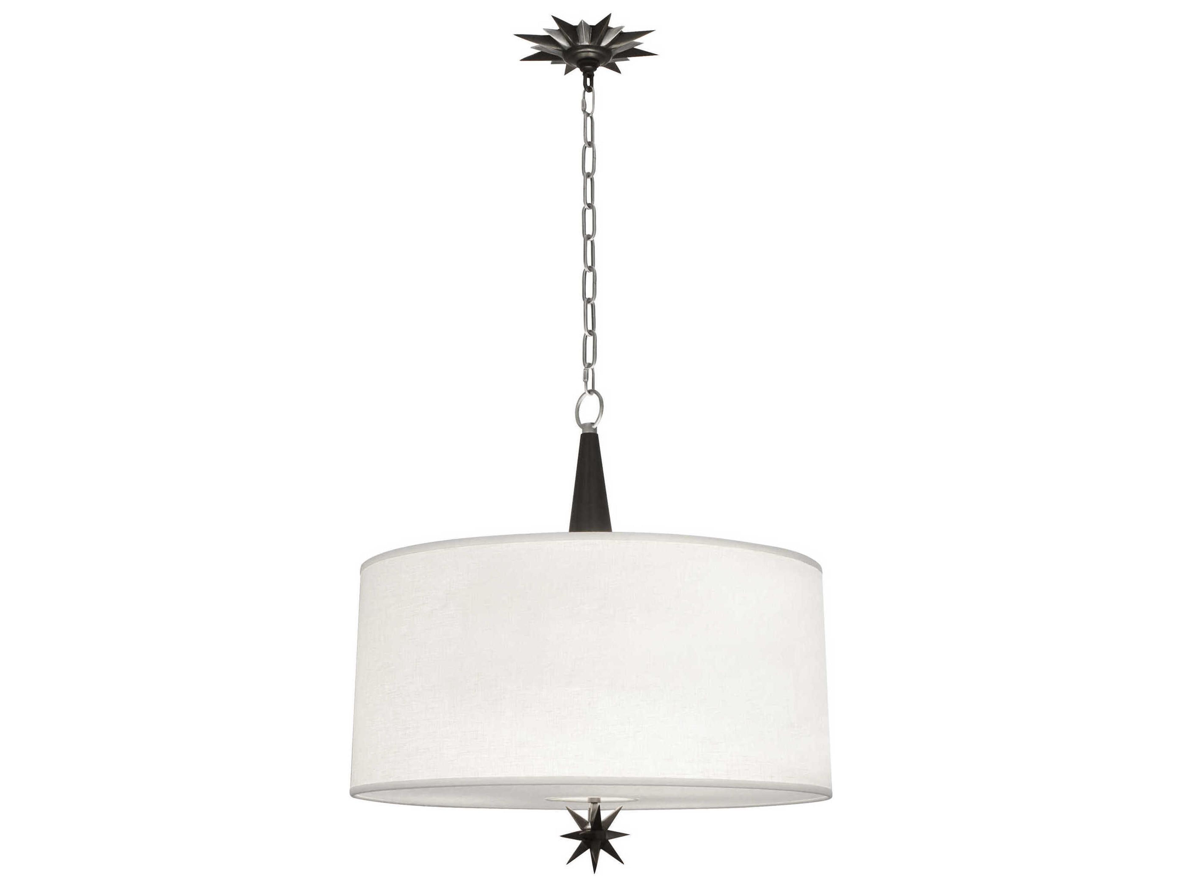 Cosmos 3-Light Deep Patina Bronze Antique Silver Drum Pendant