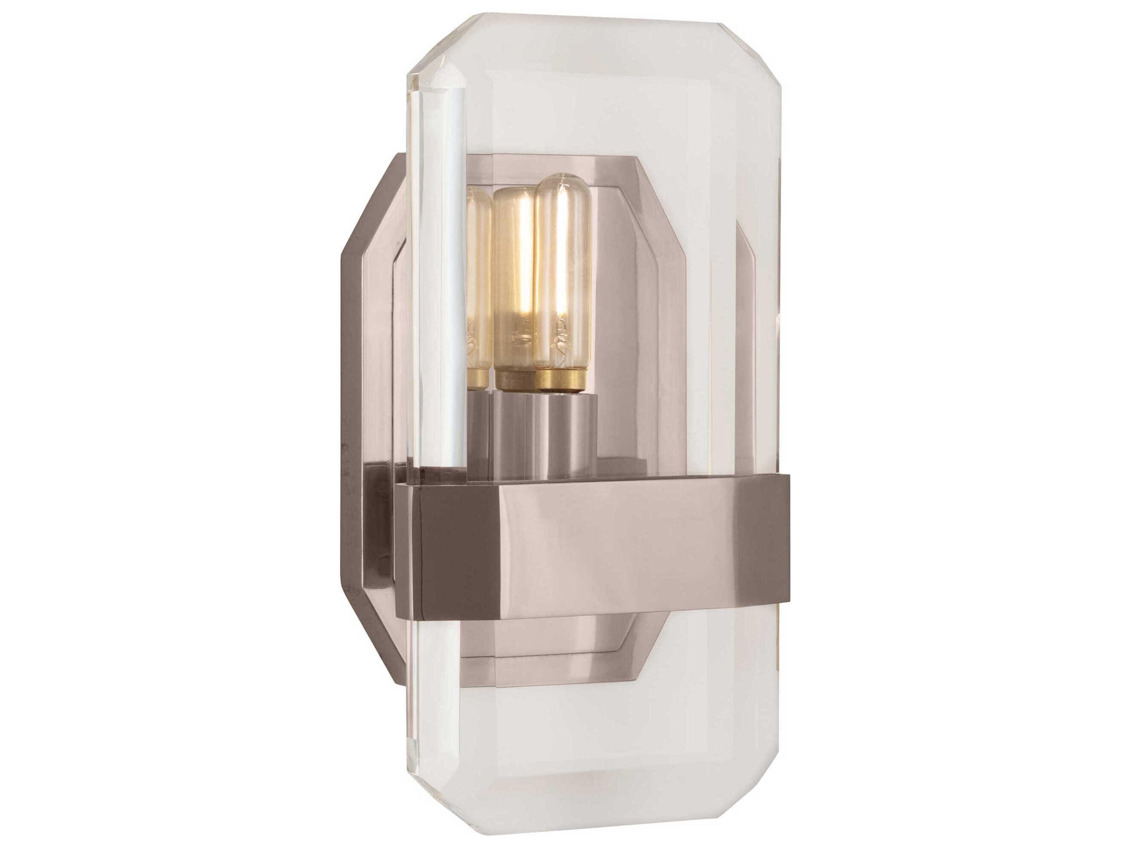 Jacqueline 1-Light Polished Nickel Clear Crystal Wall Sconce