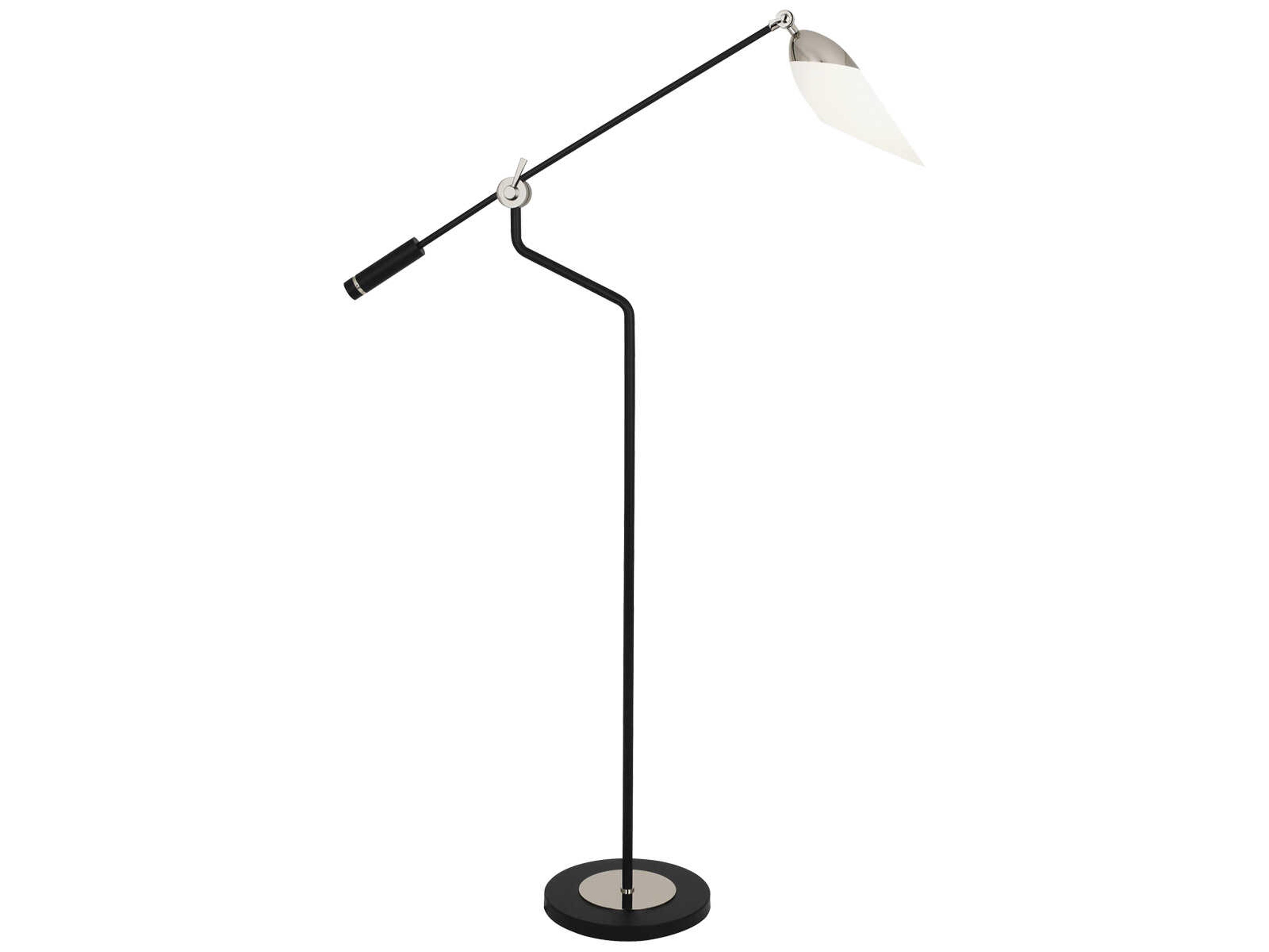 Ferdinand Matte Black Painted Polished Nickel Floor Lamp