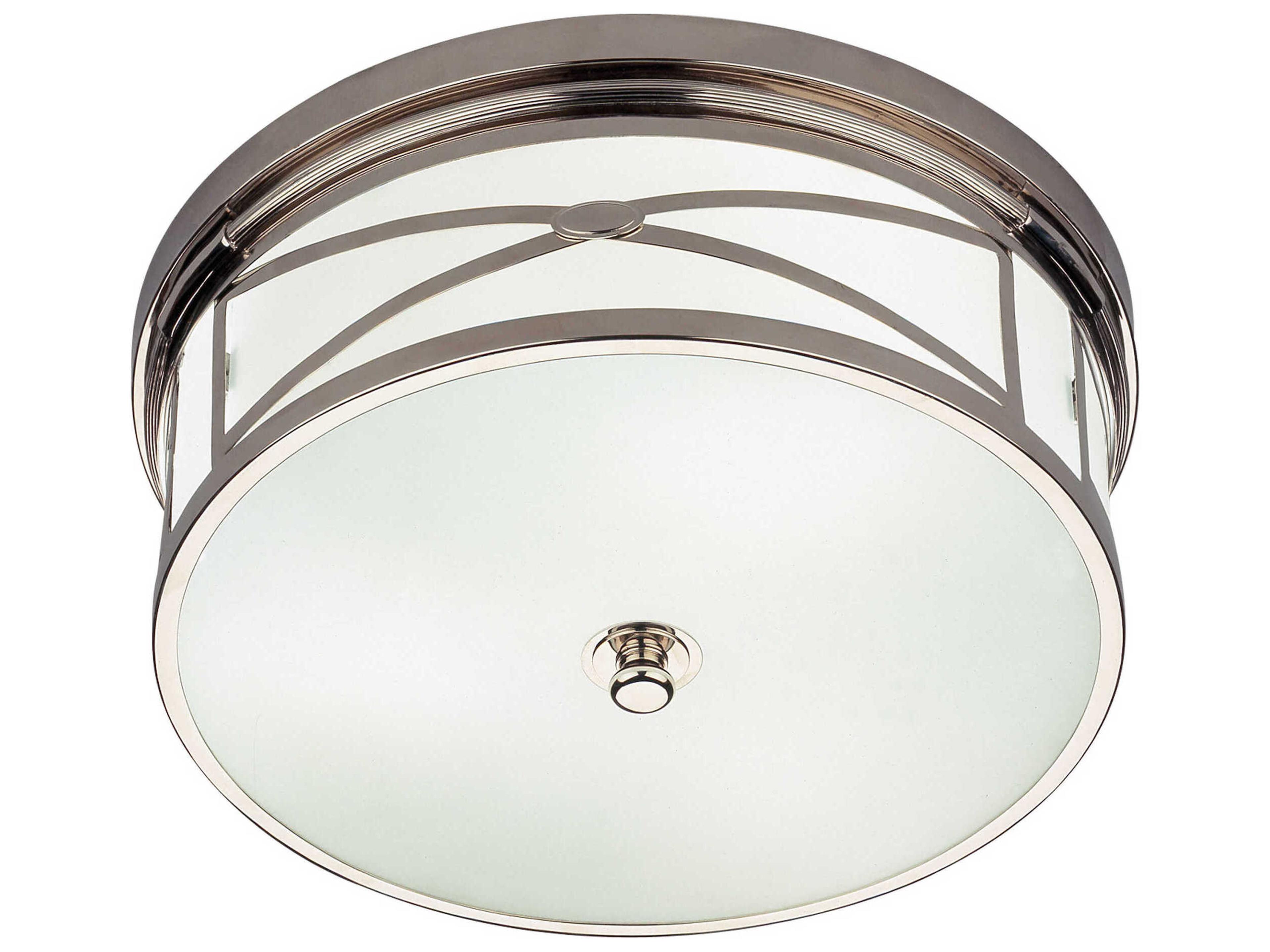 Chase 3-Light Polished Nickel Round Flush Mount