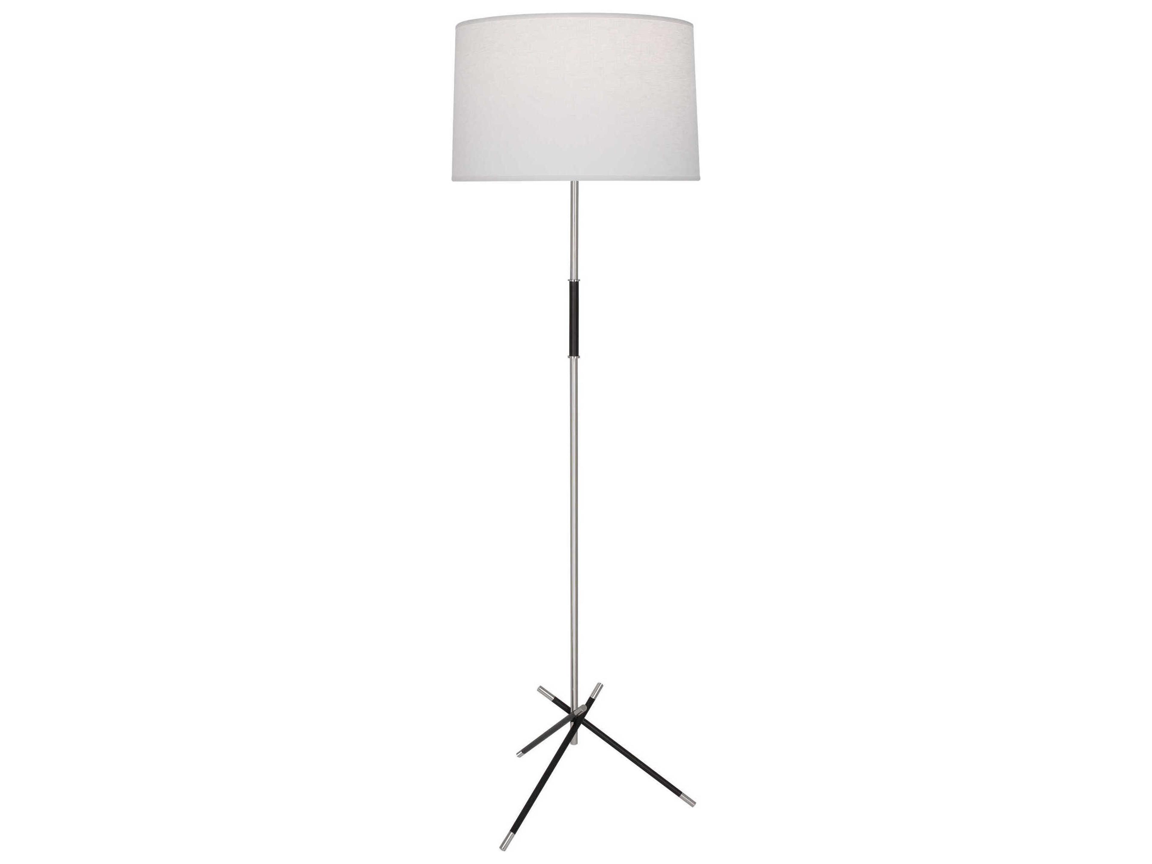 Thatcher Polished Nickel Matte Black Floor Lamp
