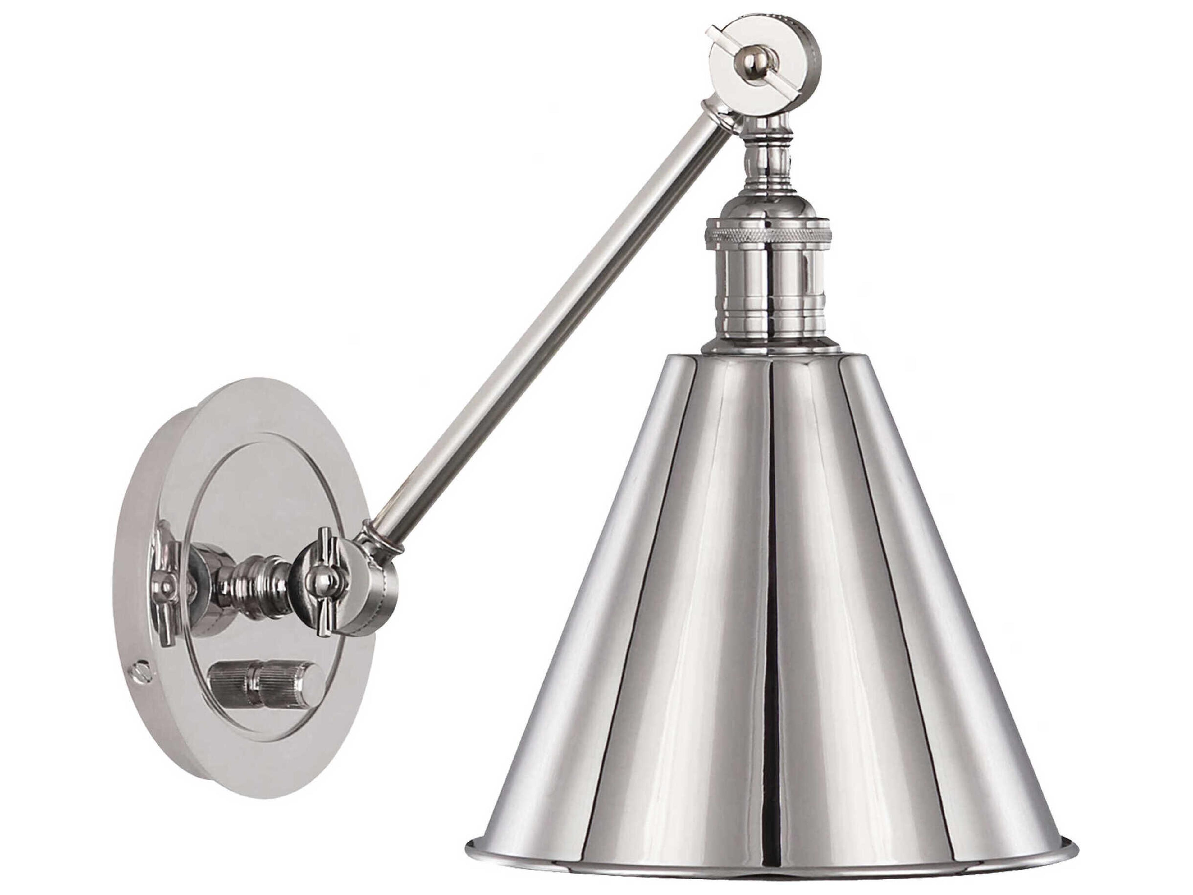 Alloy 1-Light Polished Nickel Swing Wall Sconce