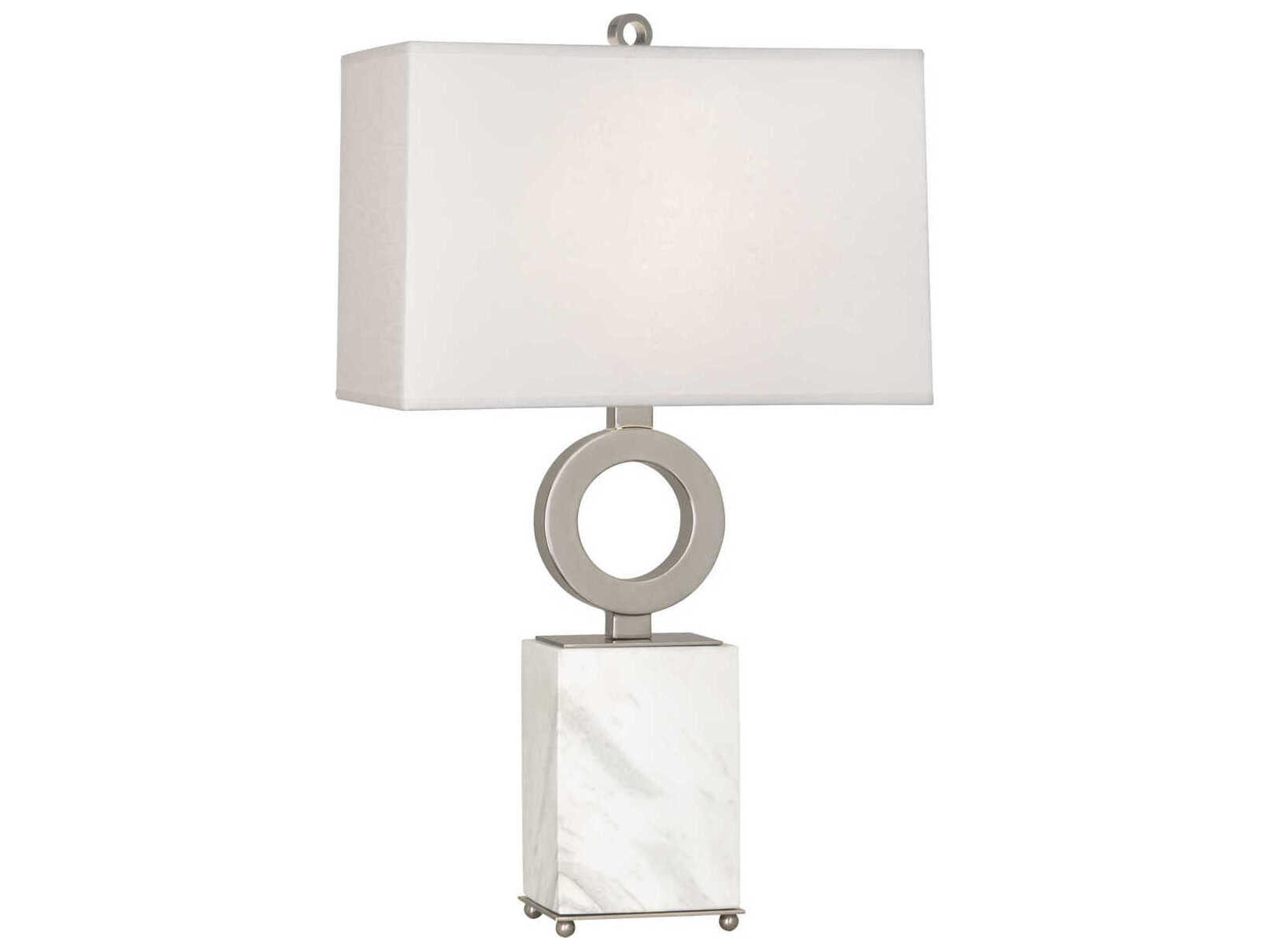 Oculus Antique Silver White Marble Buffet Lamp