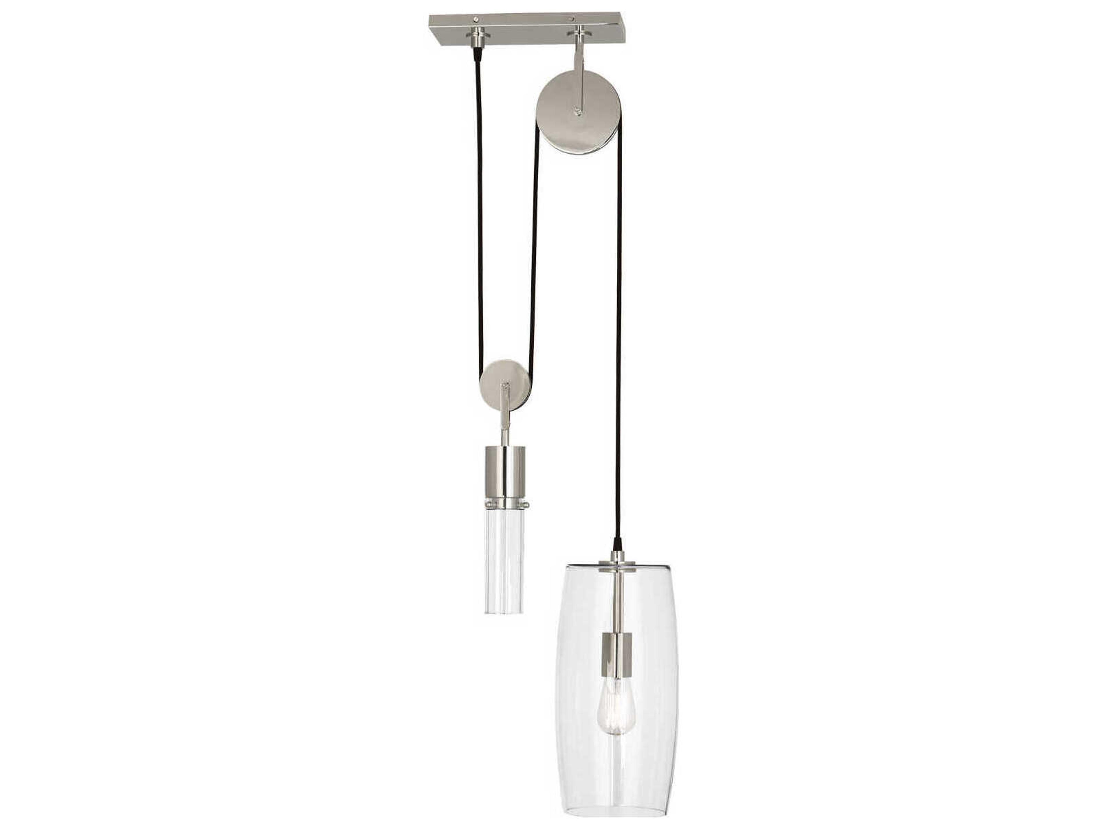 Gravity 1-Light Polished Nickel Cylinder Pendant