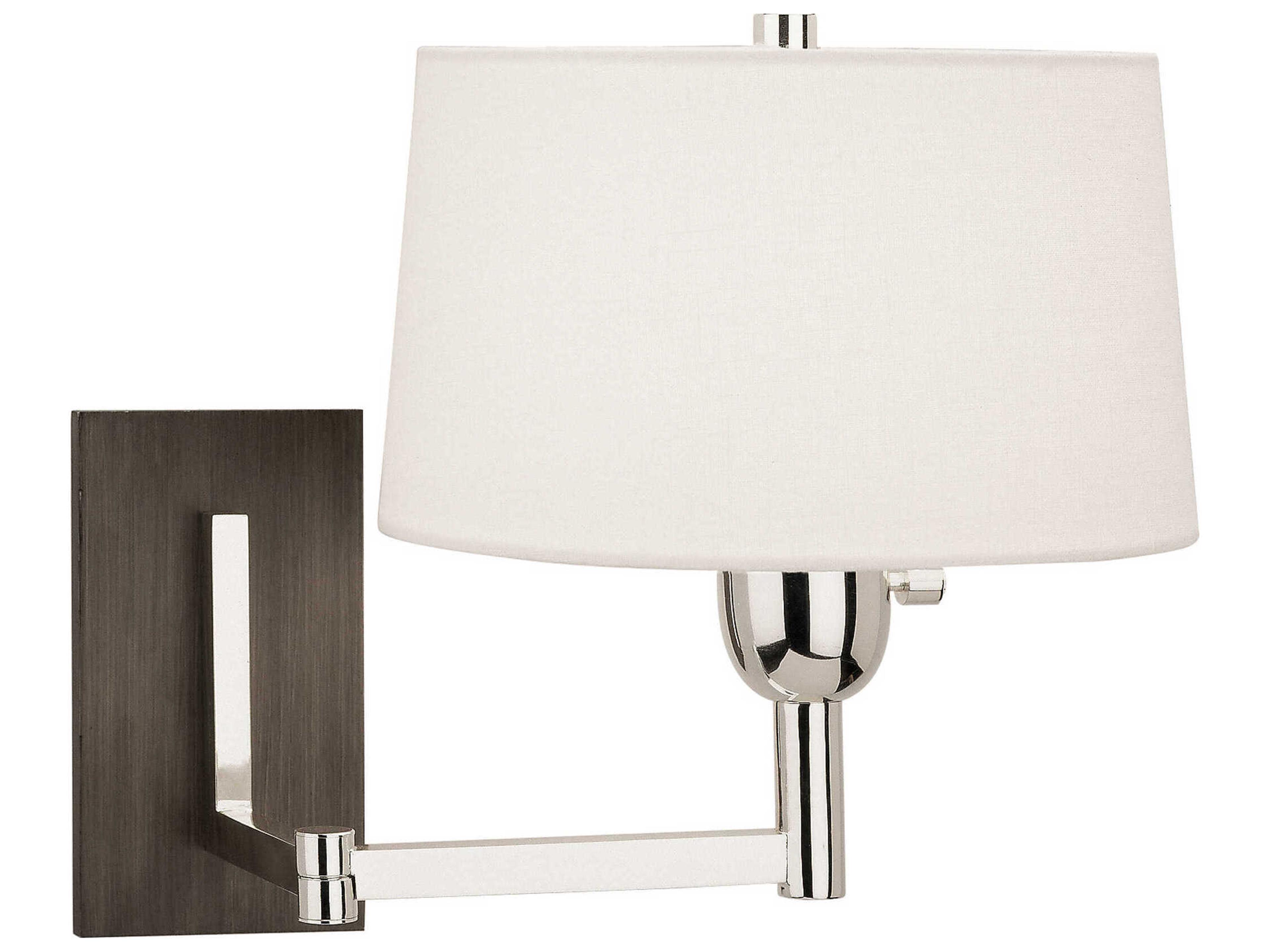 Wonton 1-Light Silver Plate Weathered Ebony Wood Swing Wall Sconce