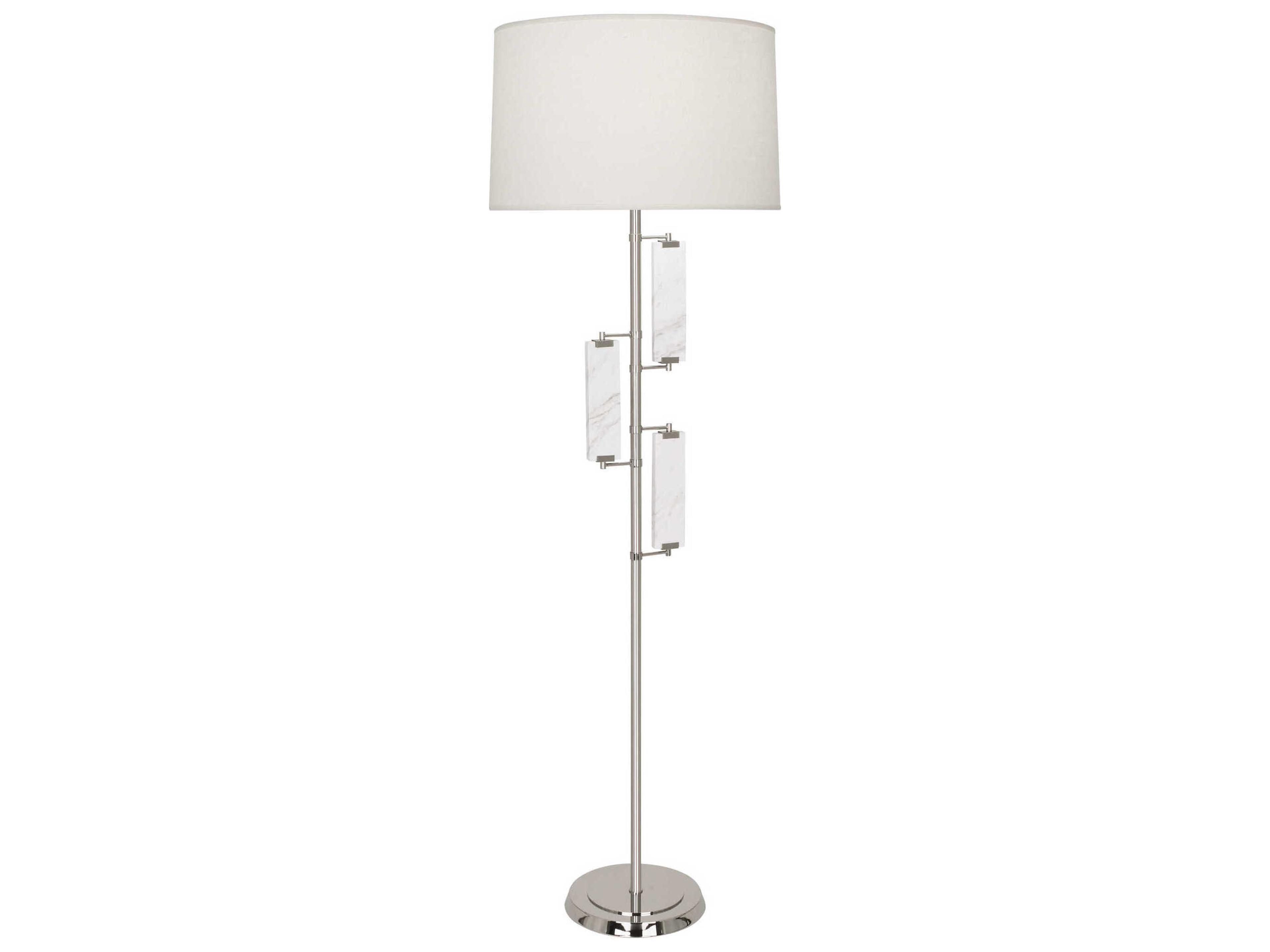 Alston Polished Nickel Marble Floor Lamp