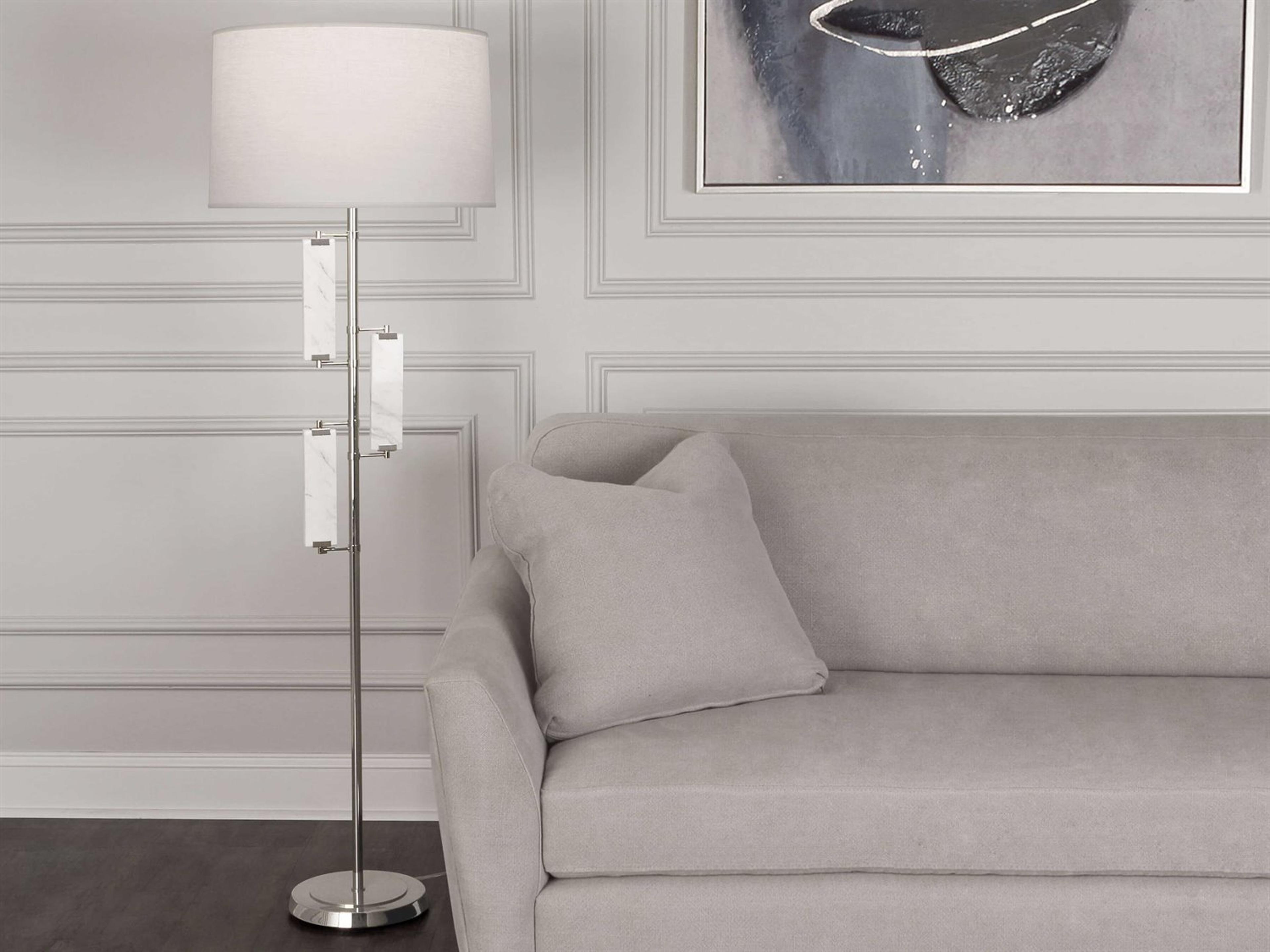 Robert Abbey Alston Polished Nickel Marble Floor Lamp