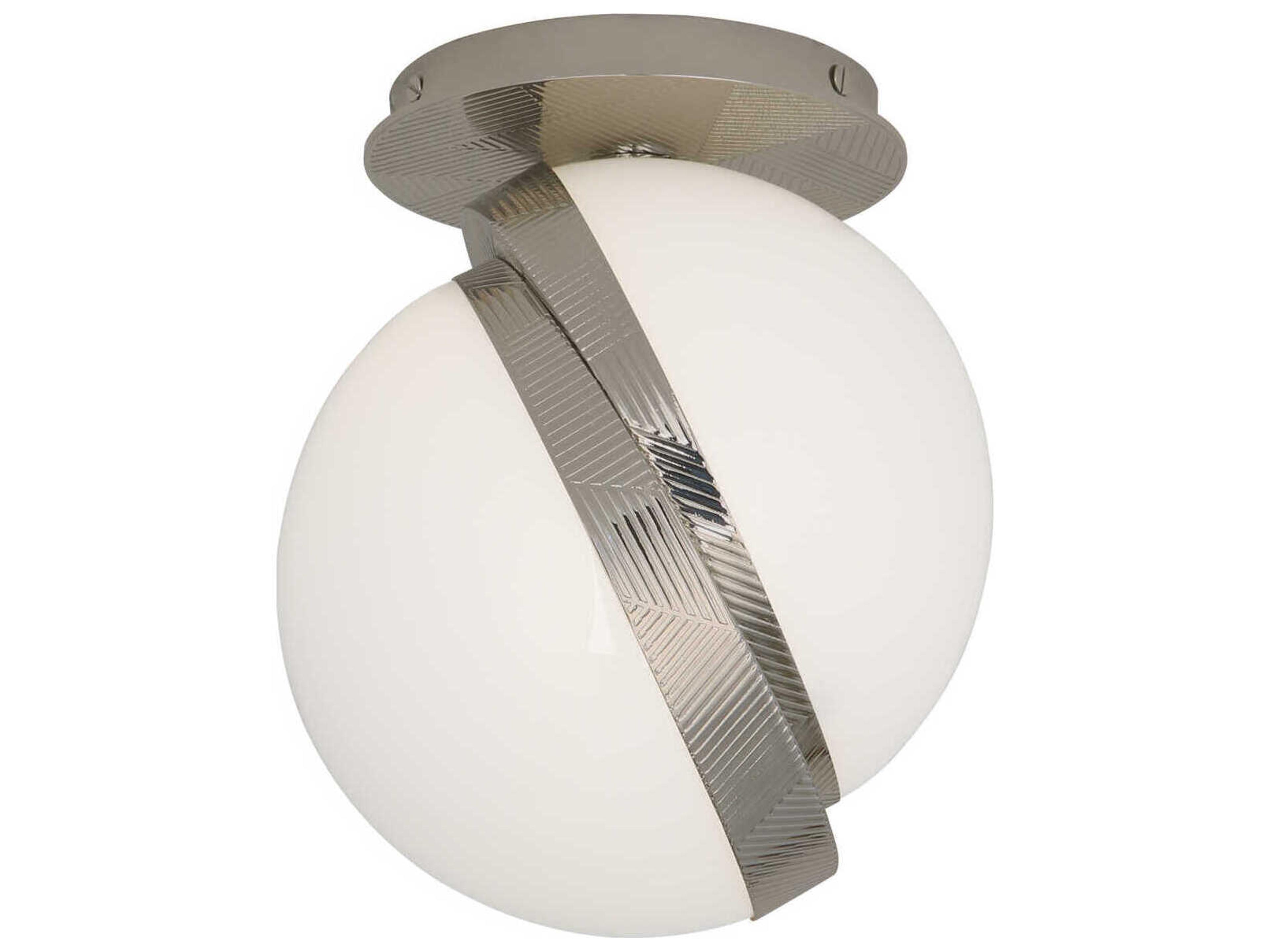Michael Berman Brut 1-Light Polished Nickel Globe Flush Mount