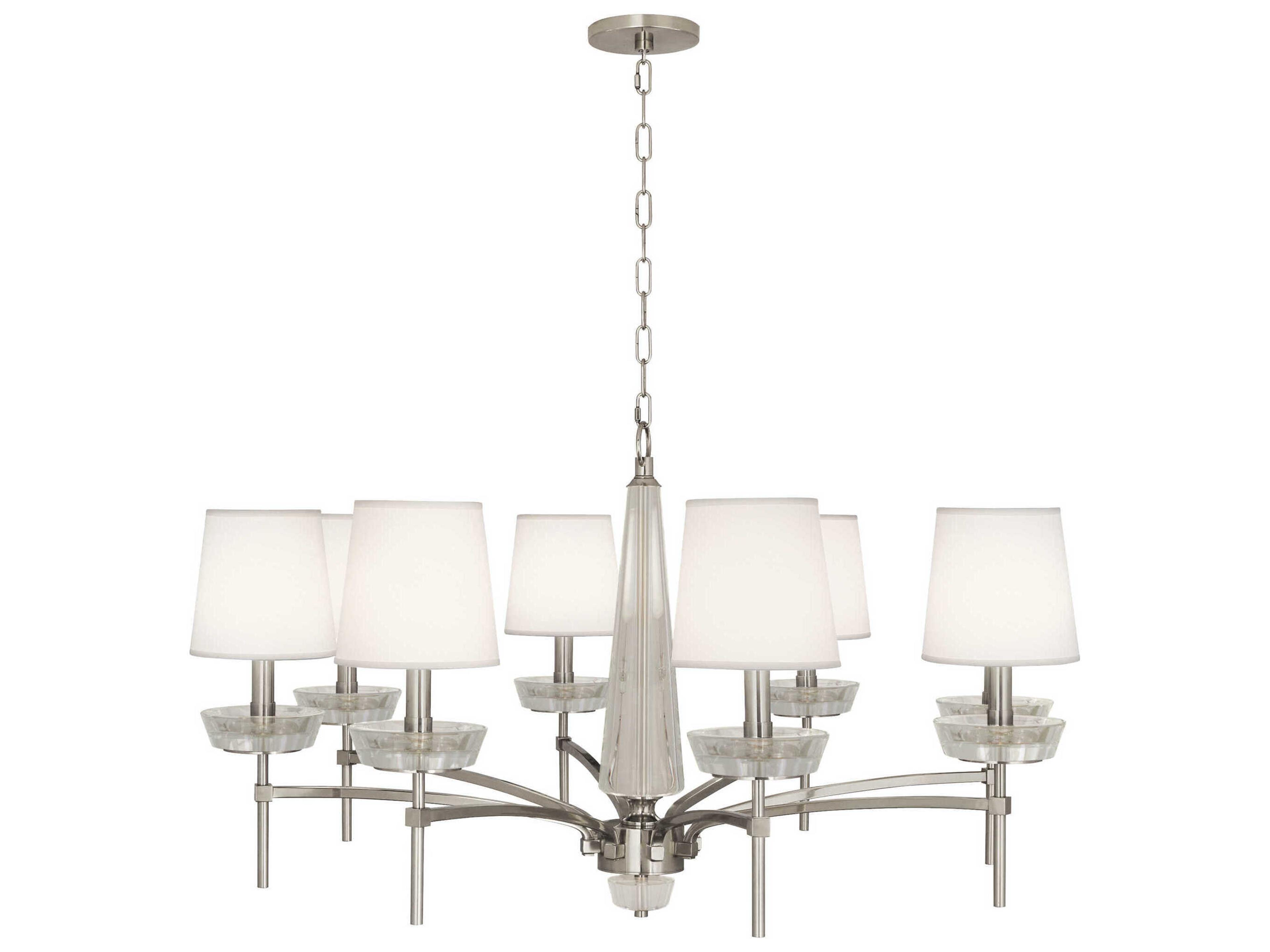 Cristallo 8-Light Polished Nickel Clear Crystal Chandelier