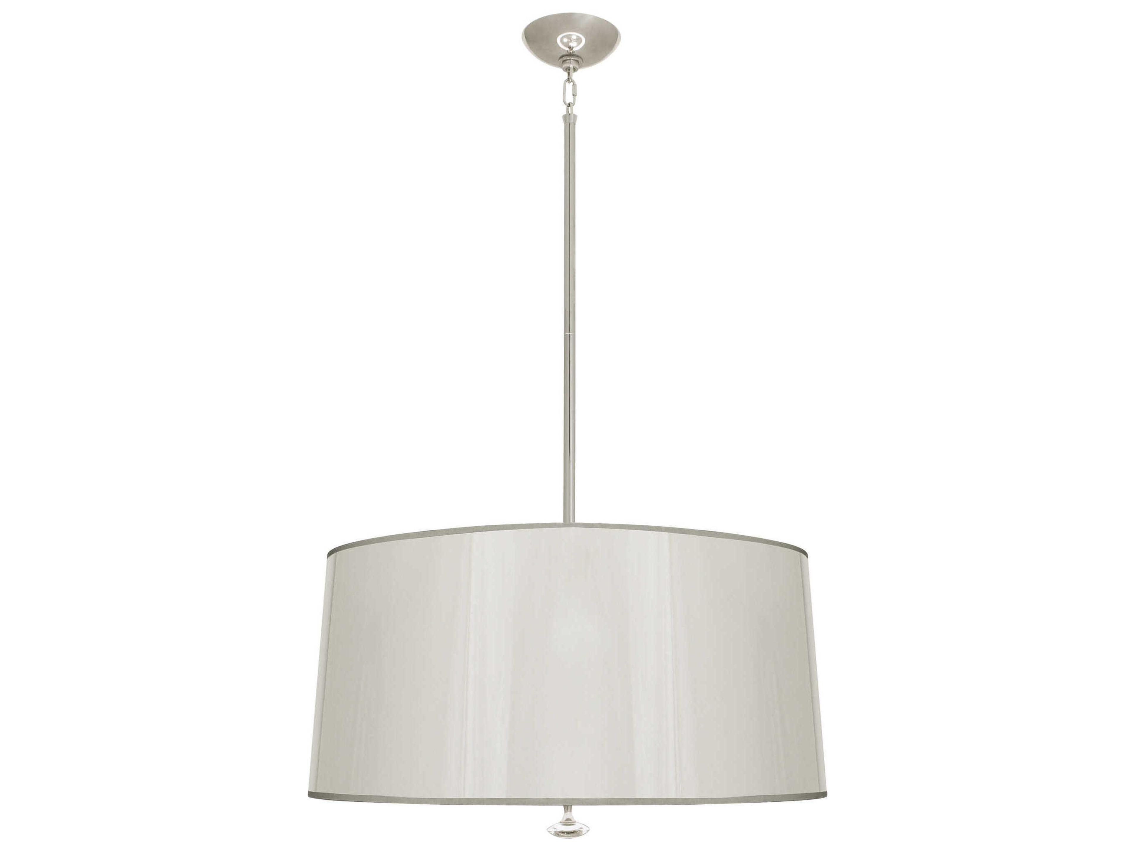 Penelope 3-Light Polished Nickel White Drum Pendant