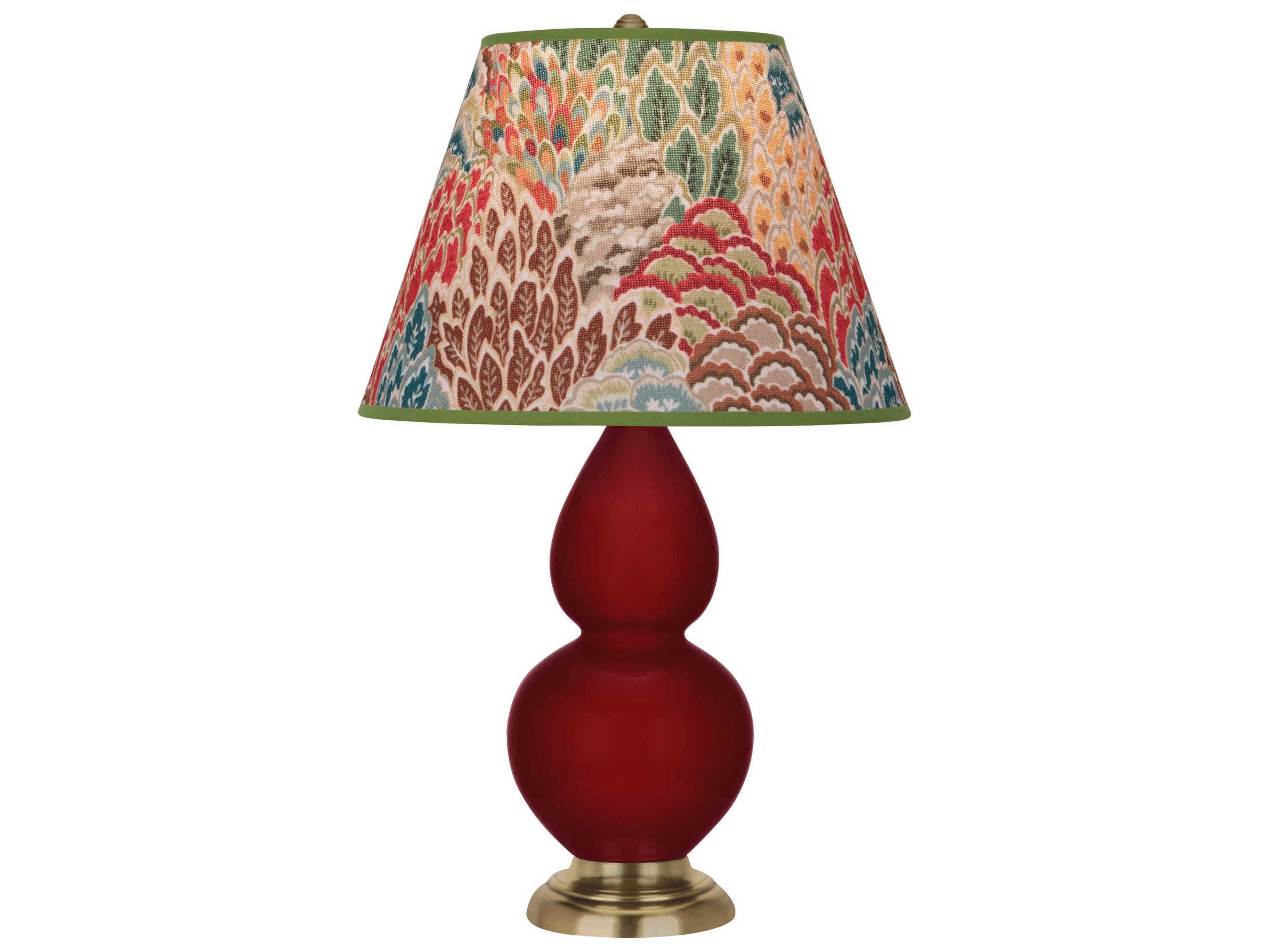 Robert Abbey Small Double Gourd Sangria Glazed Red Table Lamp
