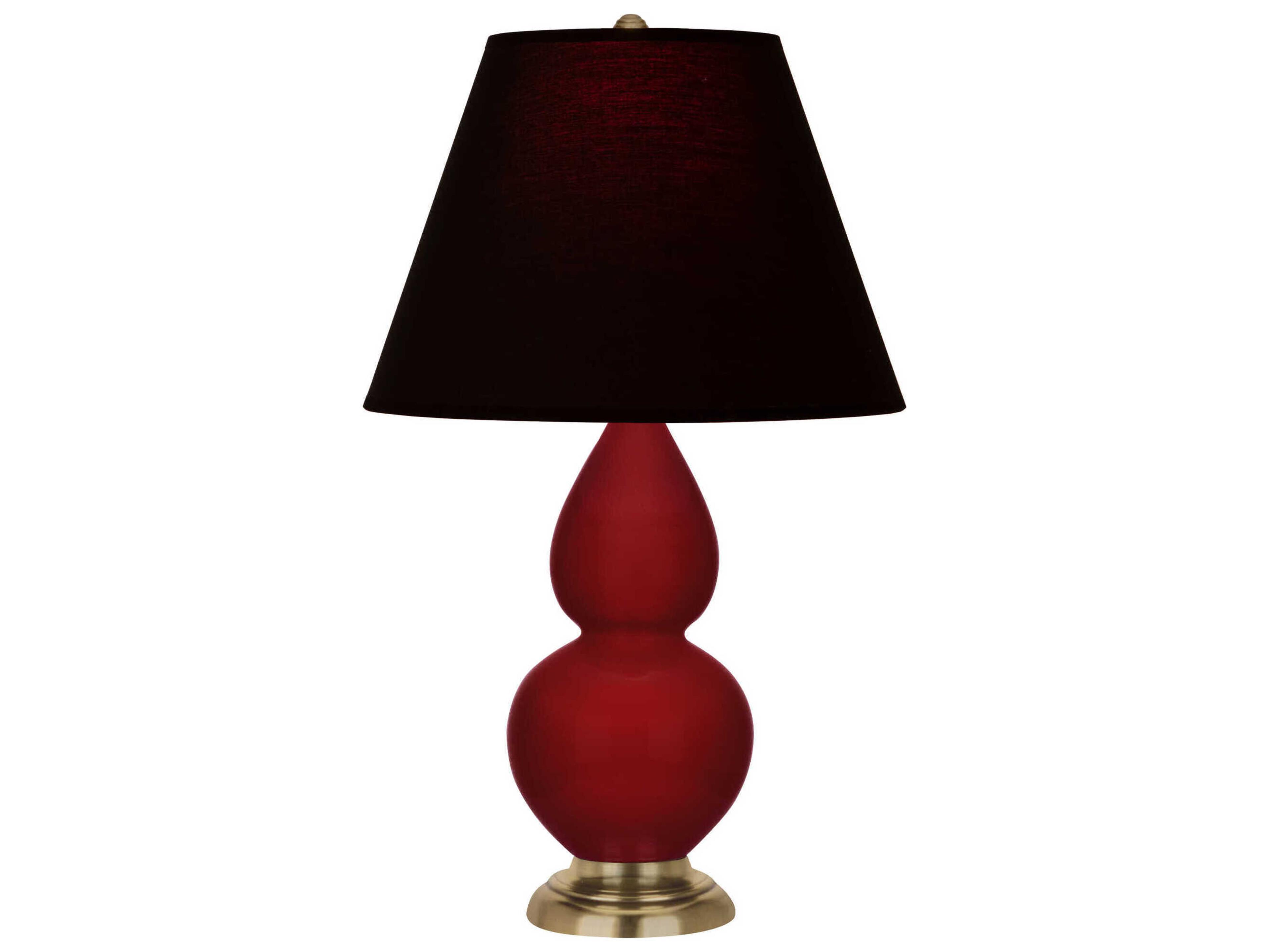 Robert Abbey Small Double Gourd Sangria Glazed Red Table Lamp