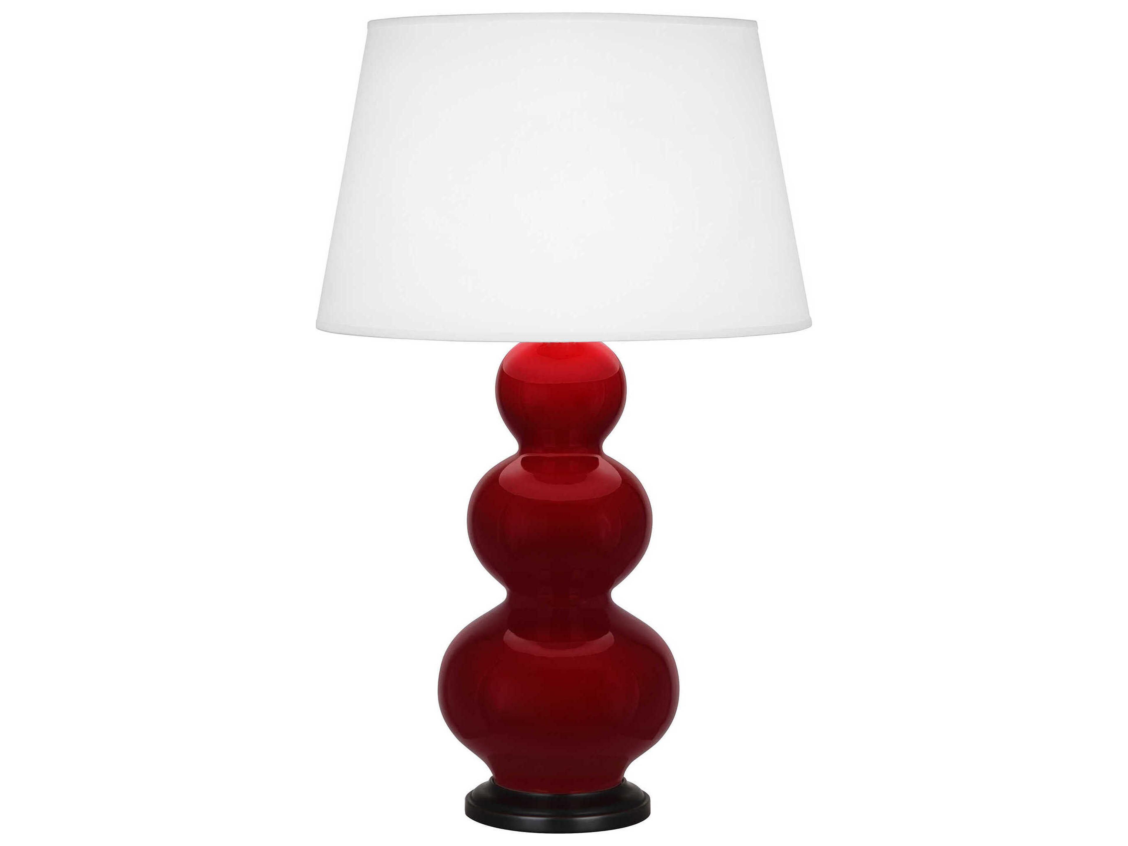 Robert Abbey Triple Gourd Sangria Glazed Red Buffet Lamp