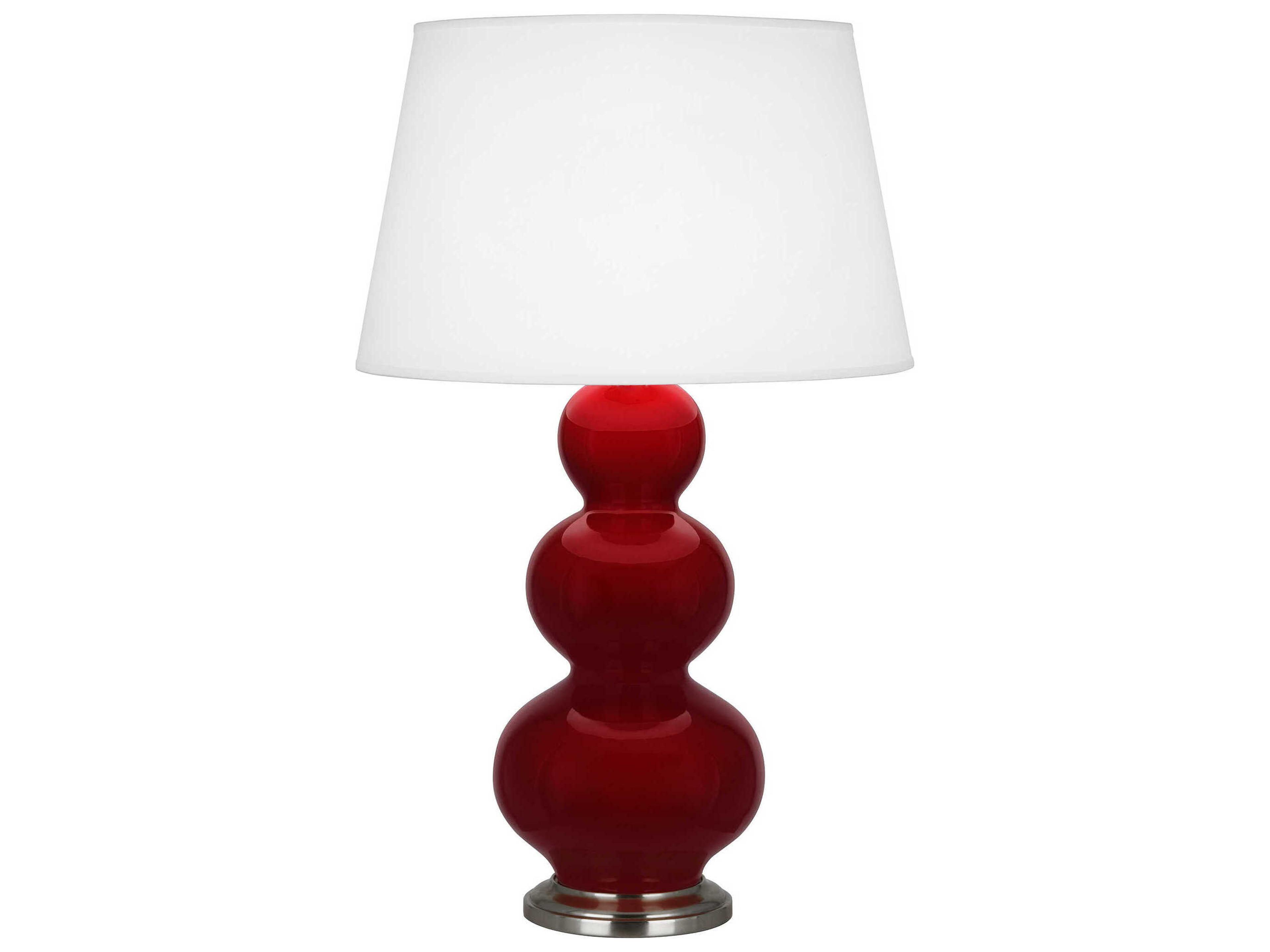 Robert Abbey Triple Gourd Sangria Glazed Red Buffet Lamp