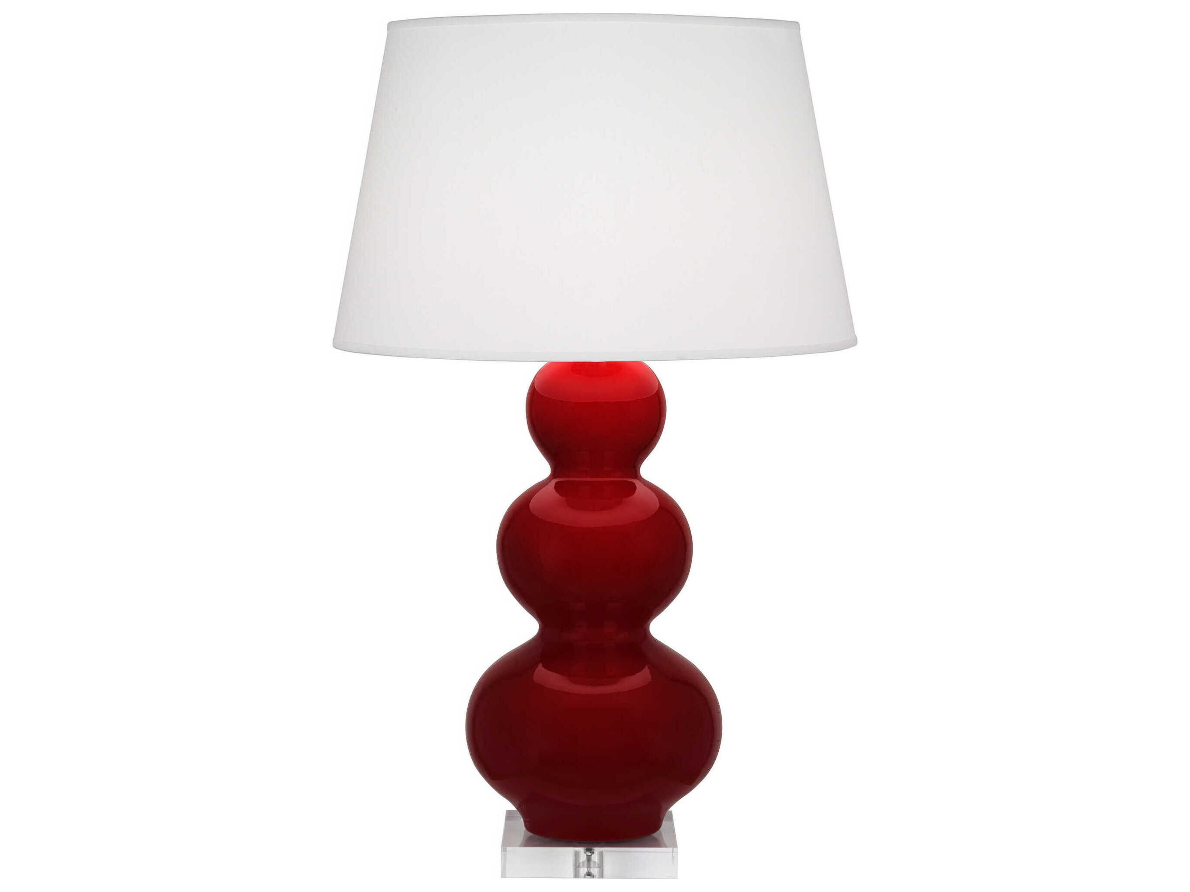 Robert Abbey Triple Gourd Sangria Glazed Red Buffet Lamp