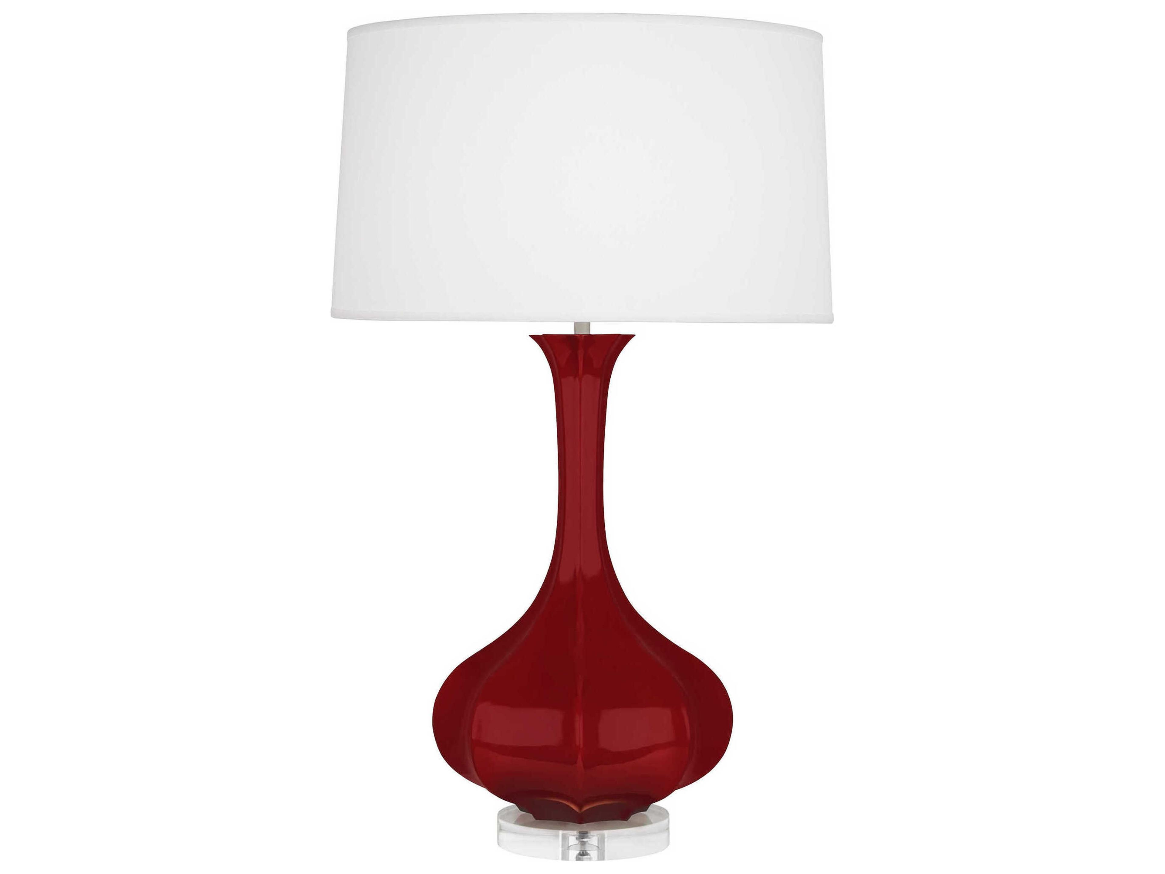 Pike Sangria Glazed Lucite Red Buffet Lamp