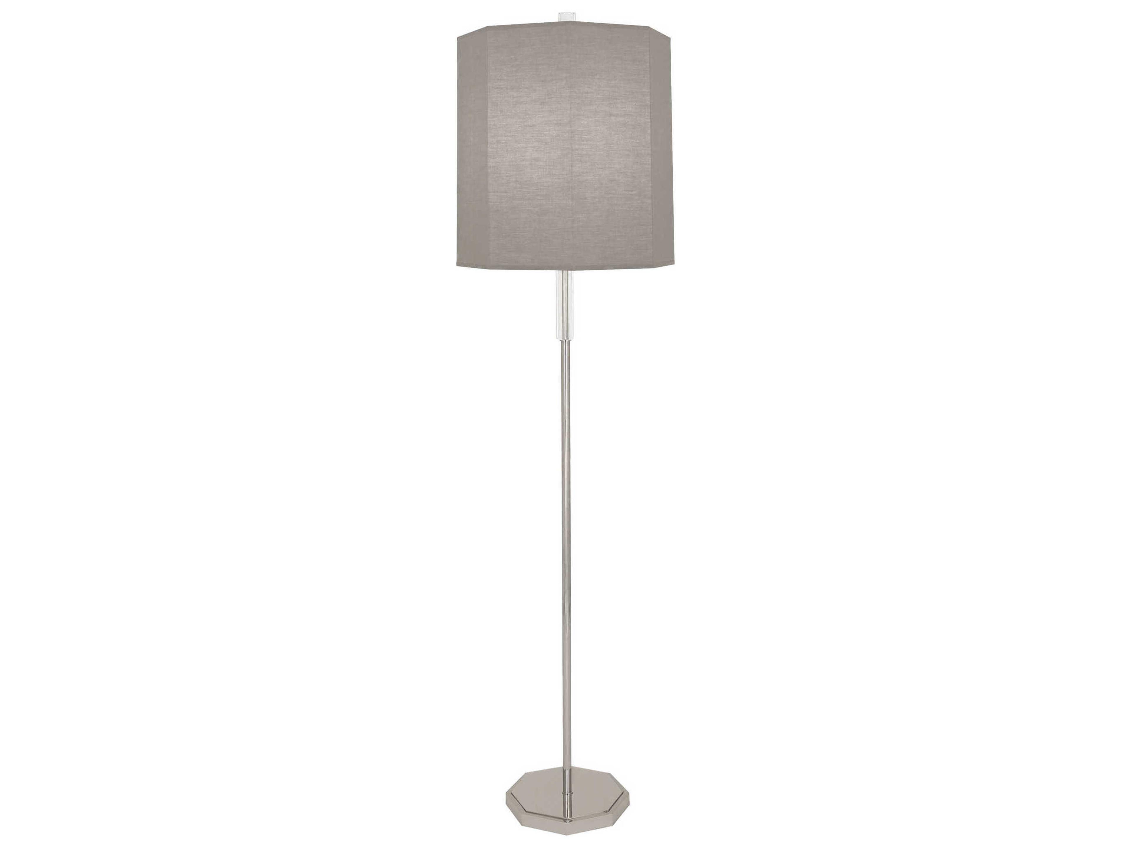 Kate Polished Nickel Clear Crystal Floor Lamp