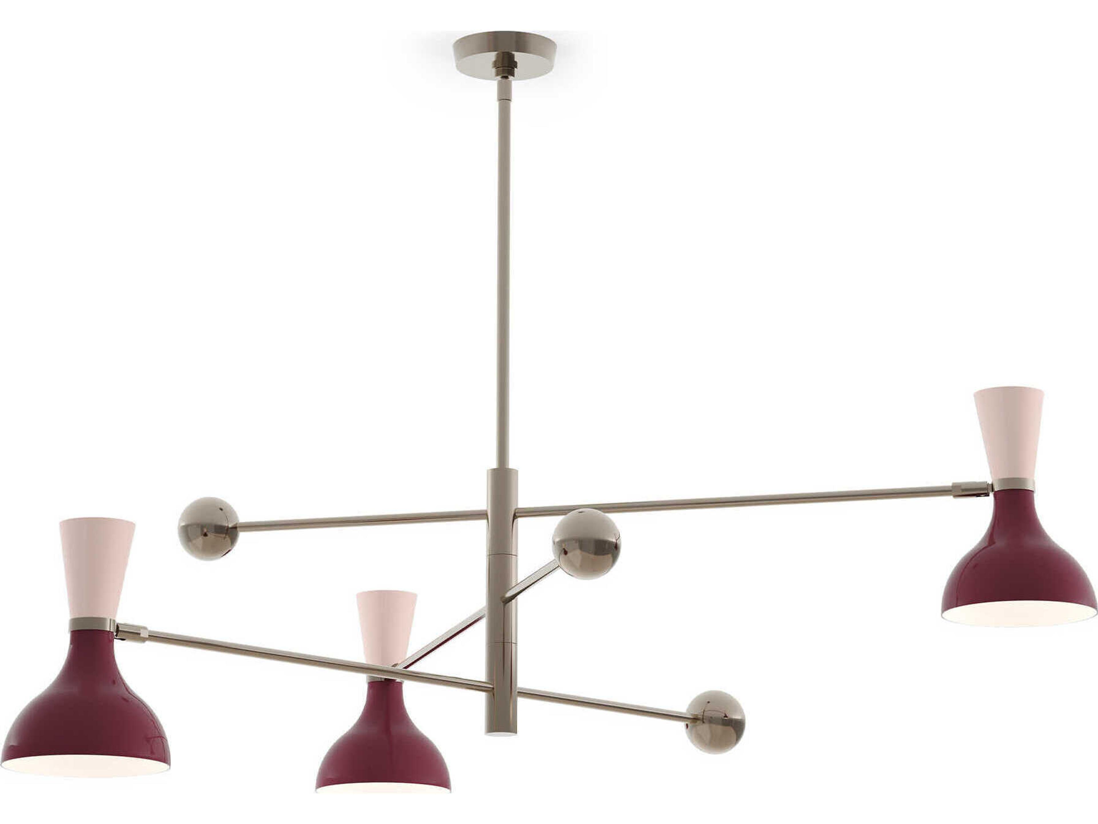 Robert Abbey Clare 3-Light Sugar Plum Rose Water Purple Chandelier