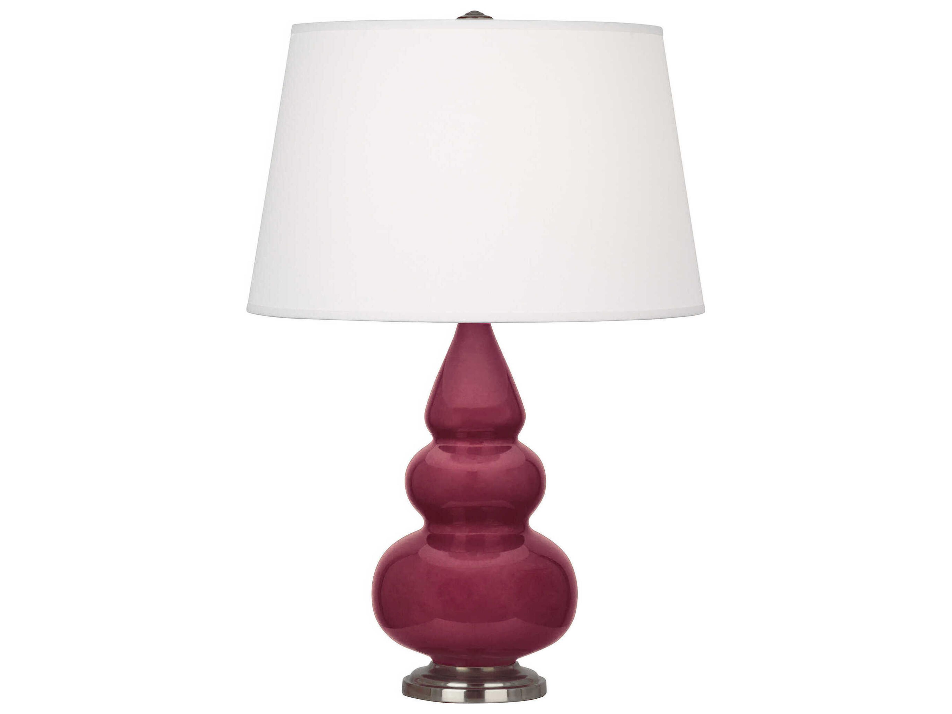 Robert Abbey Small Triple Gourd Sugar Plum Glazed Purple Table Lamp