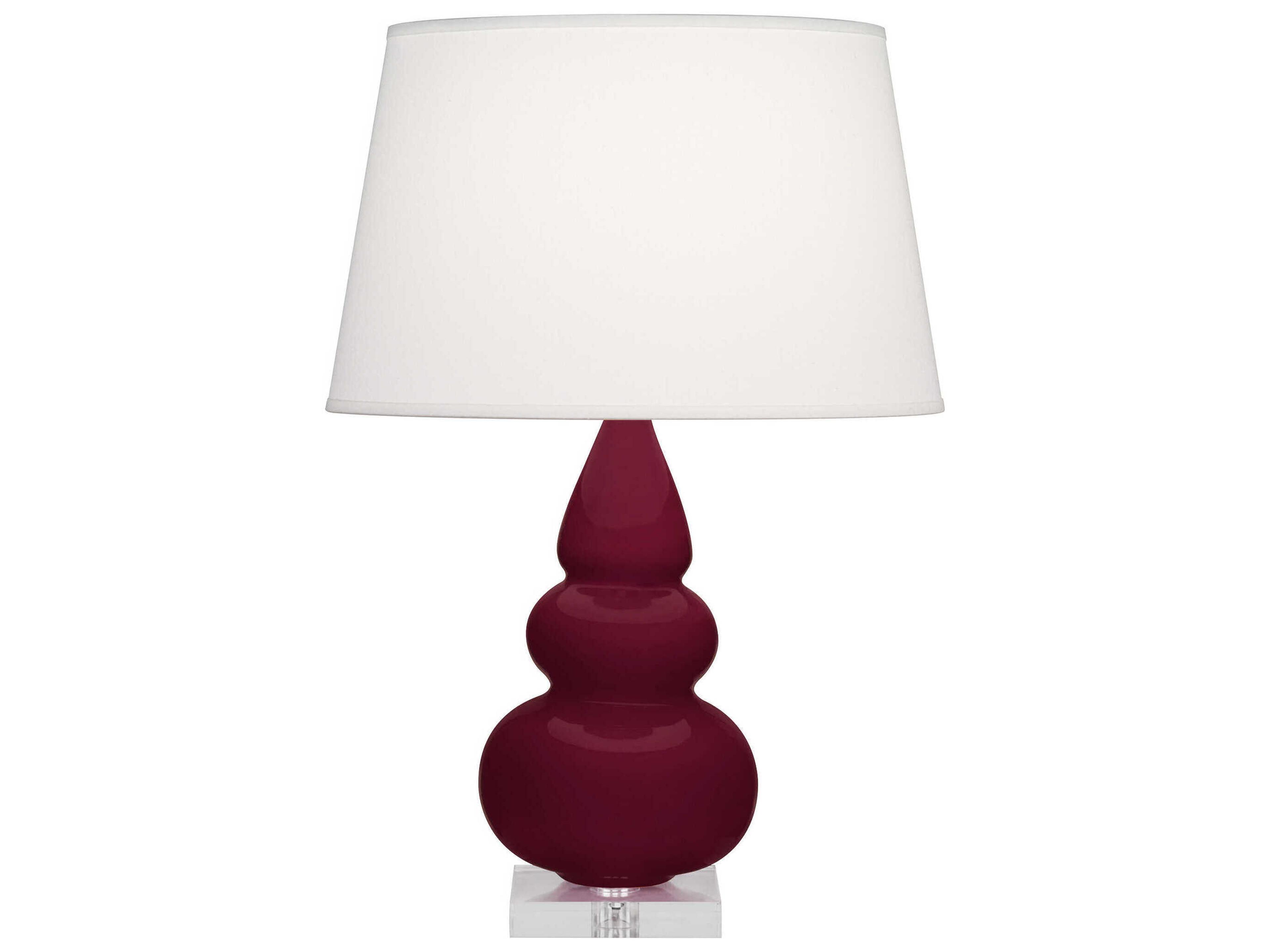 Robert Abbey Small Triple Gourd Sugar Plum Glazed Purple Table Lamp