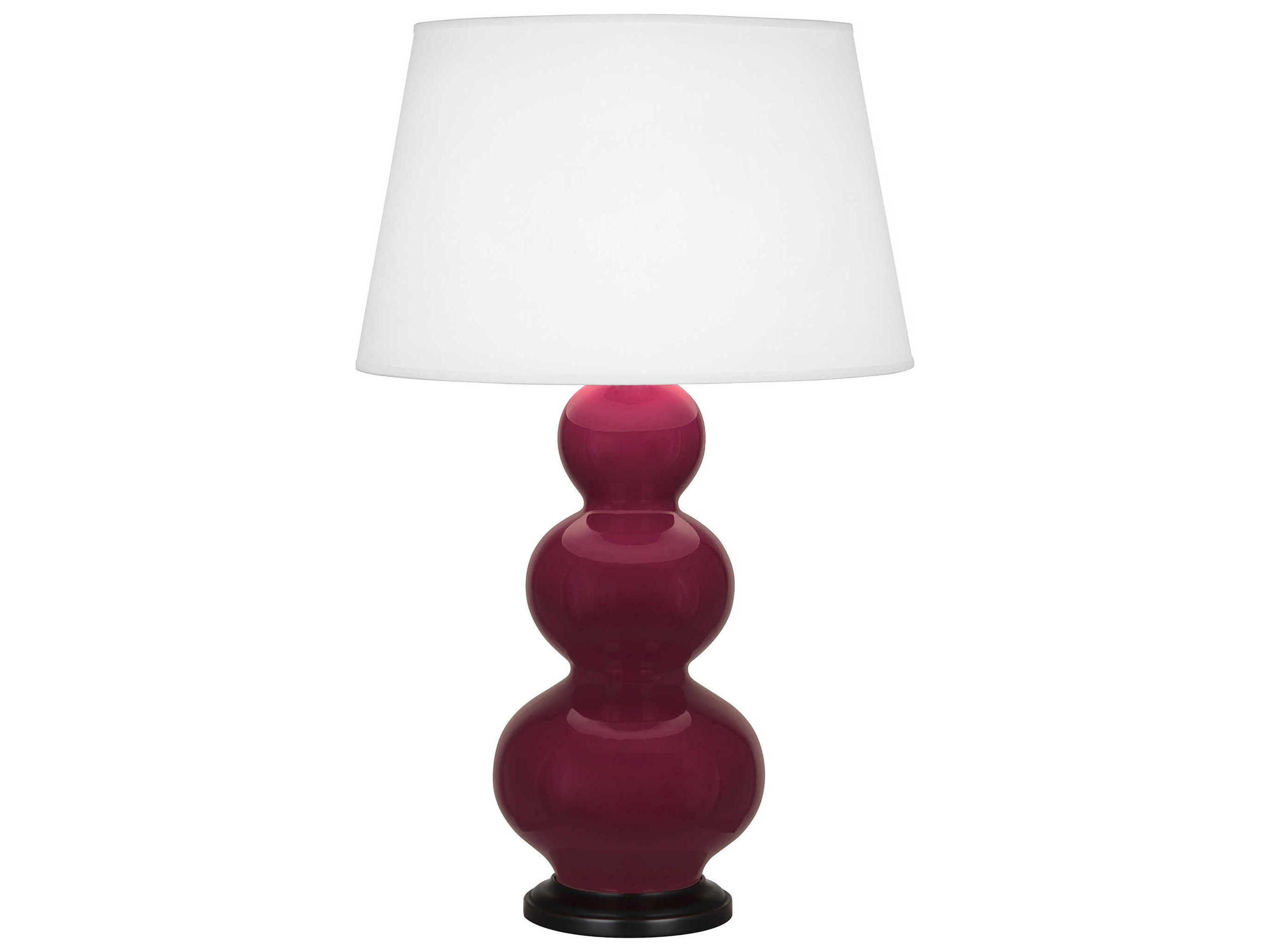 Robert Abbey Triple Gourd Sugar Plum Glazed Purple Buffet Lamp