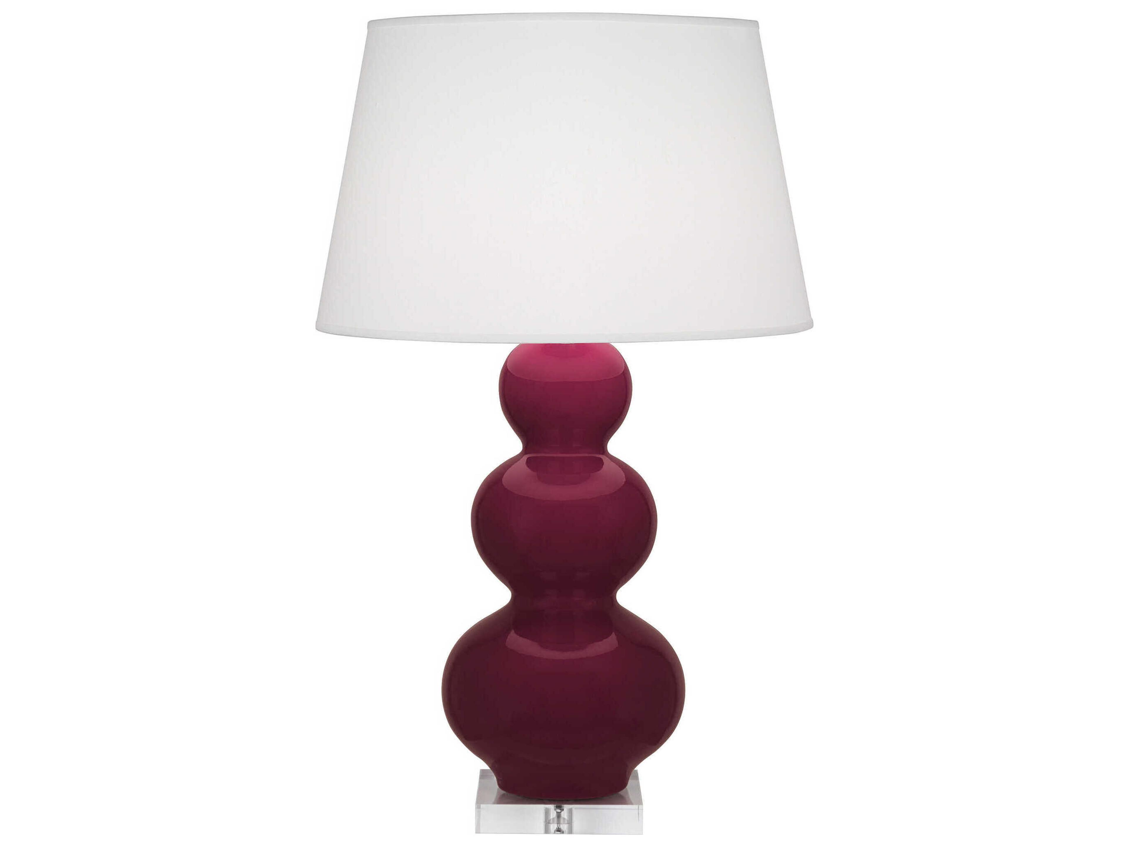Robert Abbey Triple Gourd Sugar Plum Glazed Purple Buffet Lamp