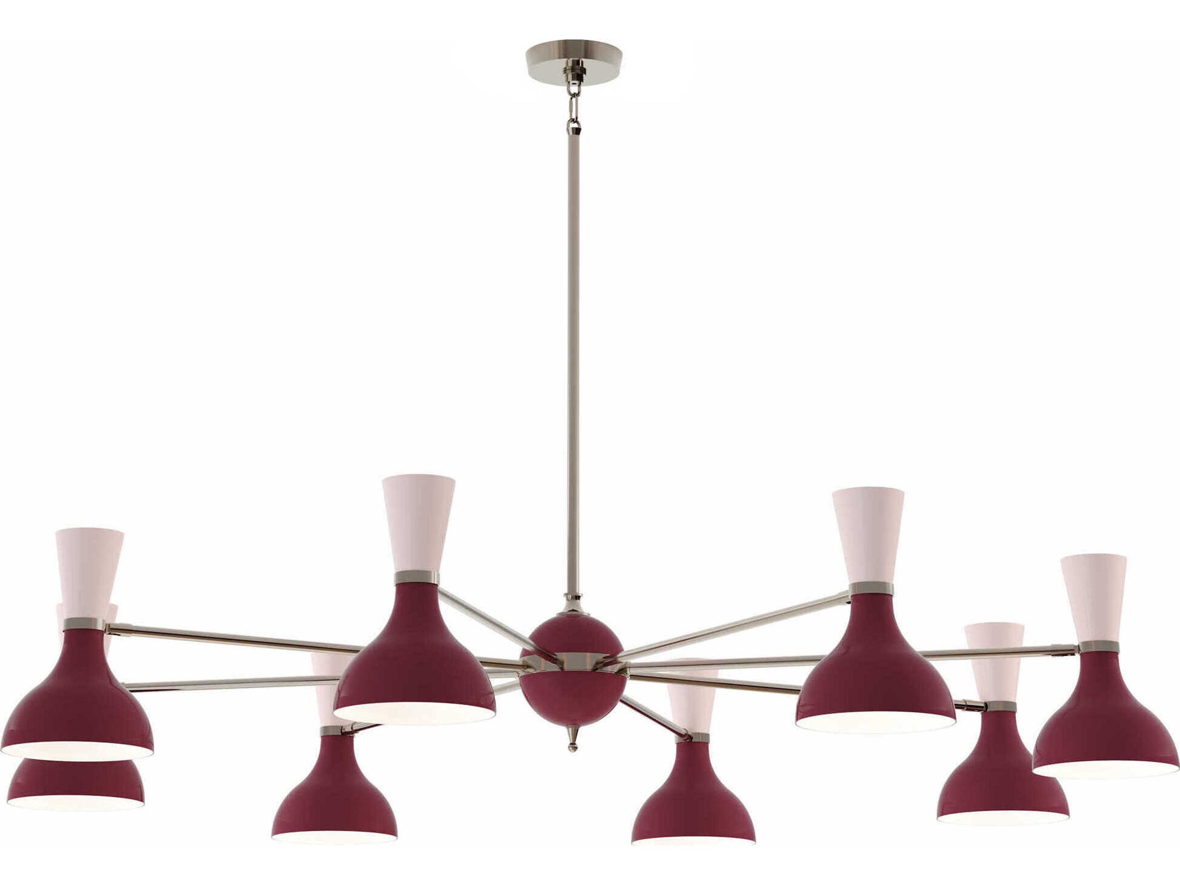 Robert Abbey Clare 8-Light Sugar Plum Rose Water Purple Chandelier