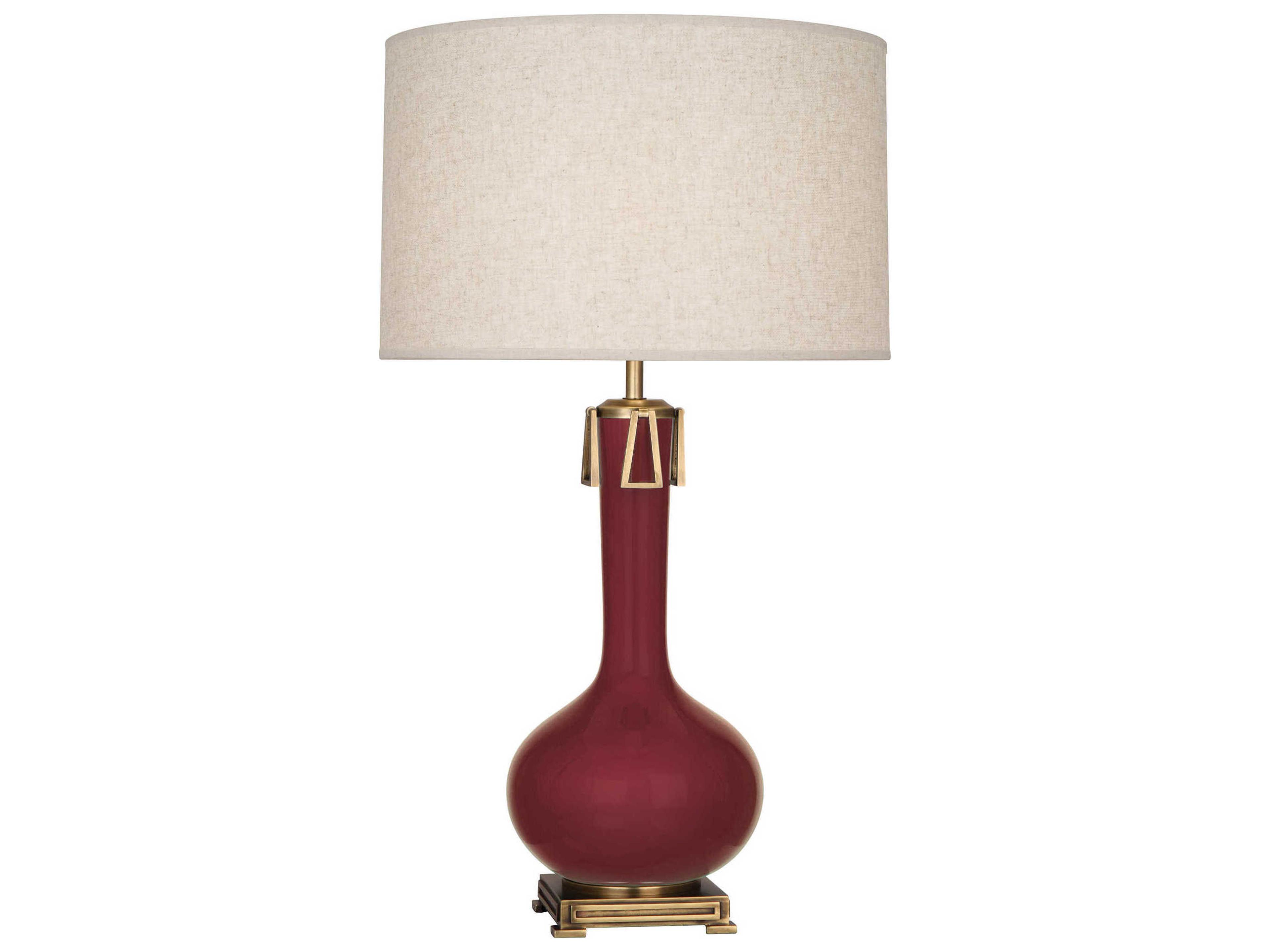 Athena Sugar Plum Glazed Aged Brass Purple Buffet Lamp