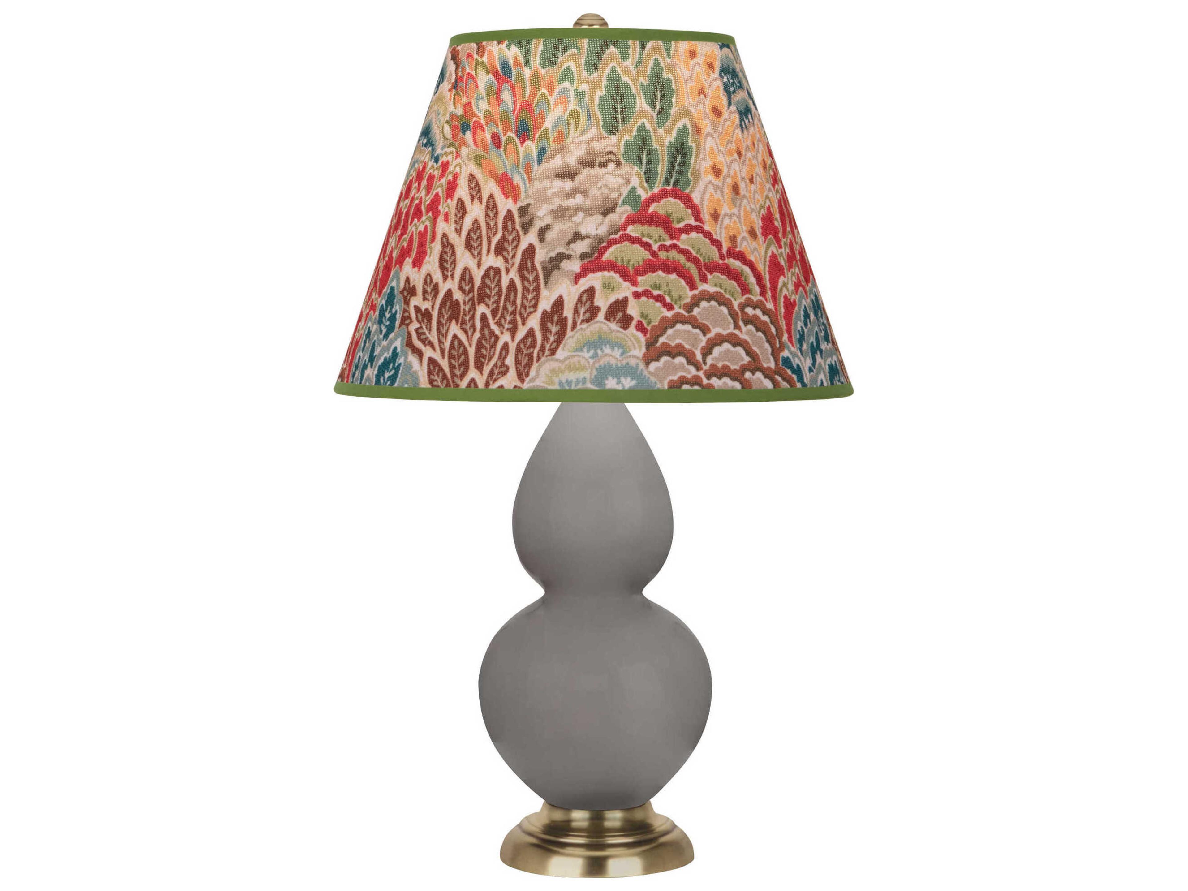 Robert Abbey Small Double Gourd Smokey Taupe Glazed Gray Table Lamp