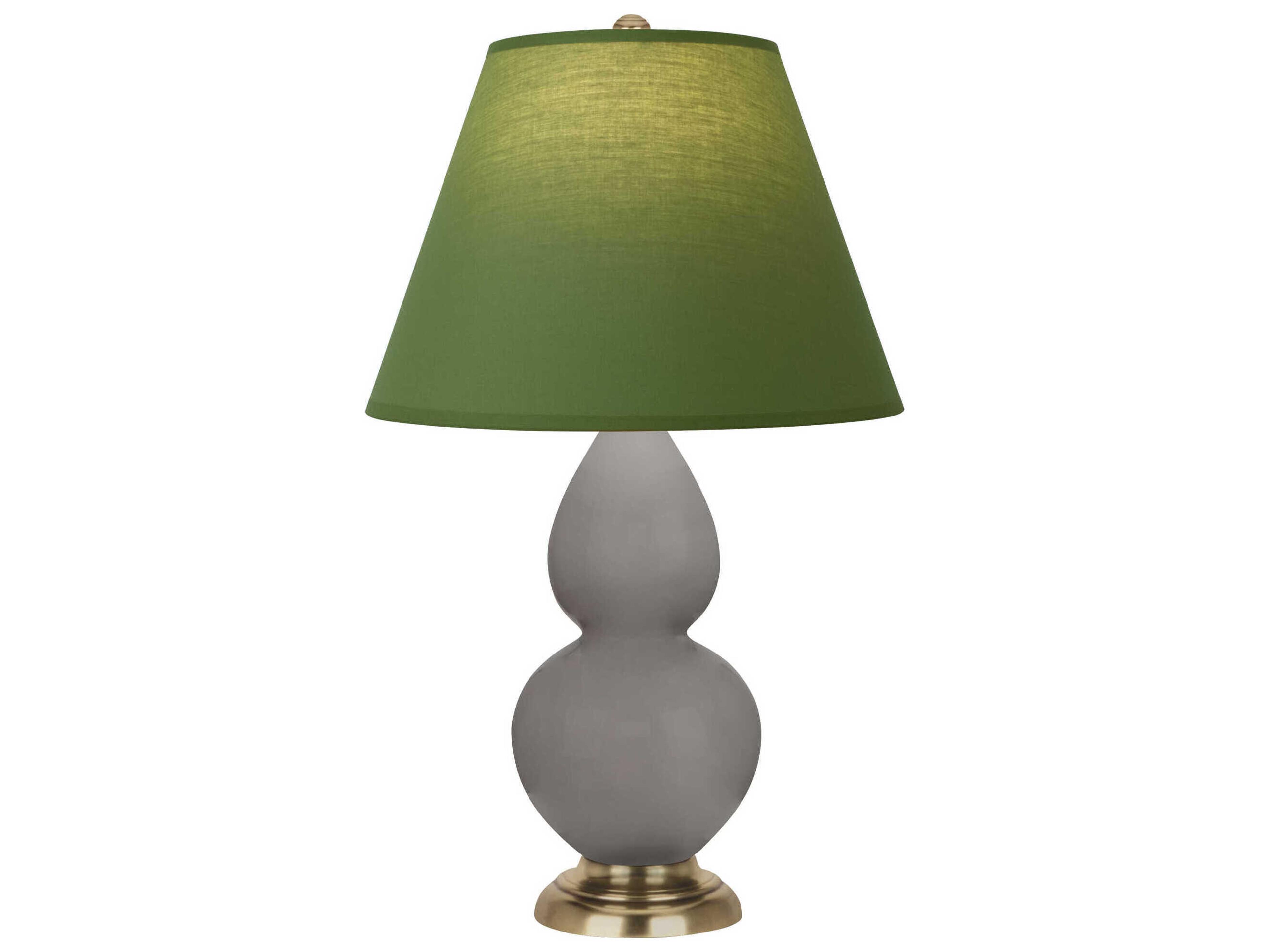 Robert Abbey Small Double Gourd Smokey Taupe Glazed Gray Table Lamp