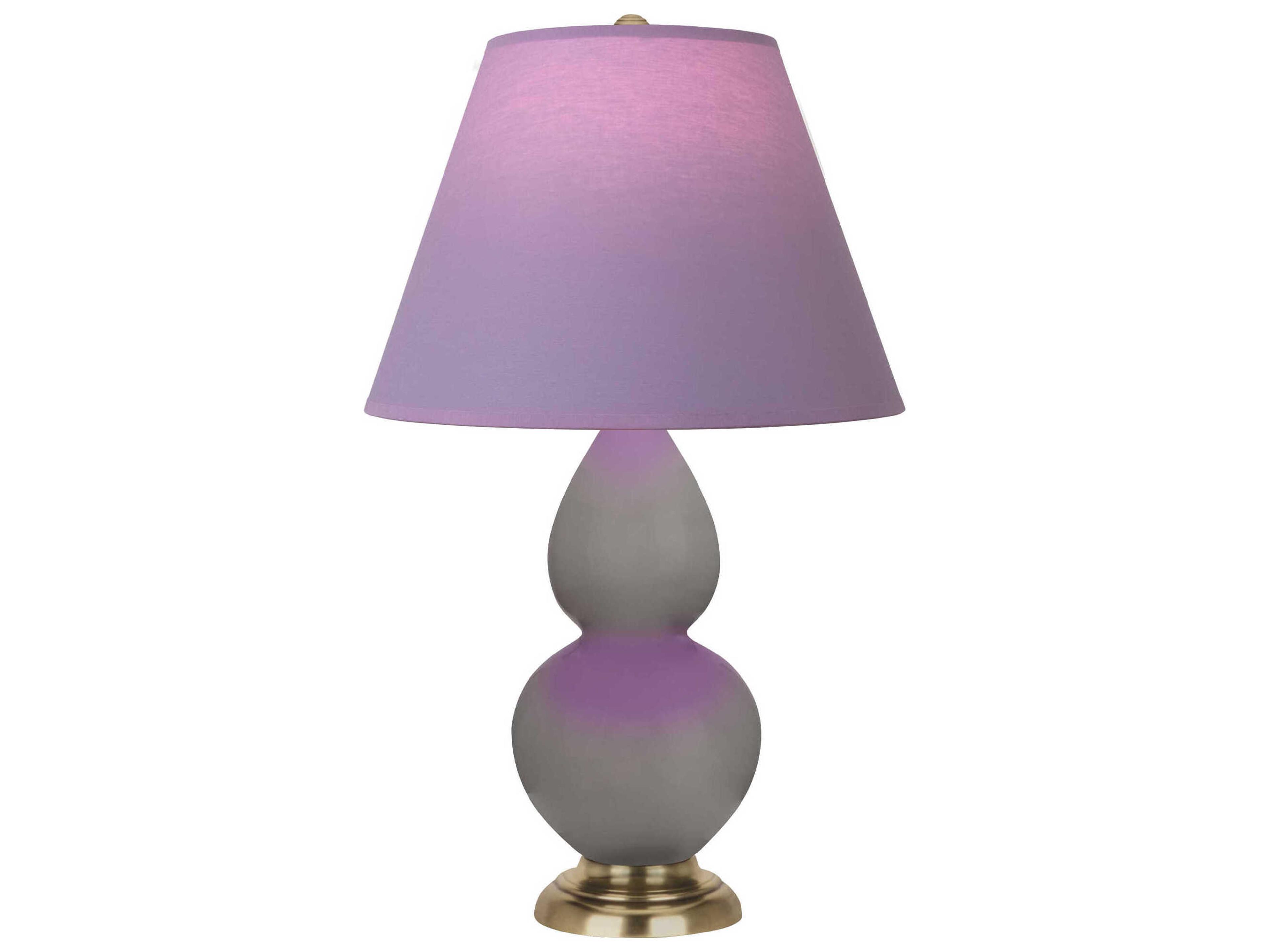 Robert Abbey Small Double Gourd Smokey Taupe Glazed Gray Table Lamp