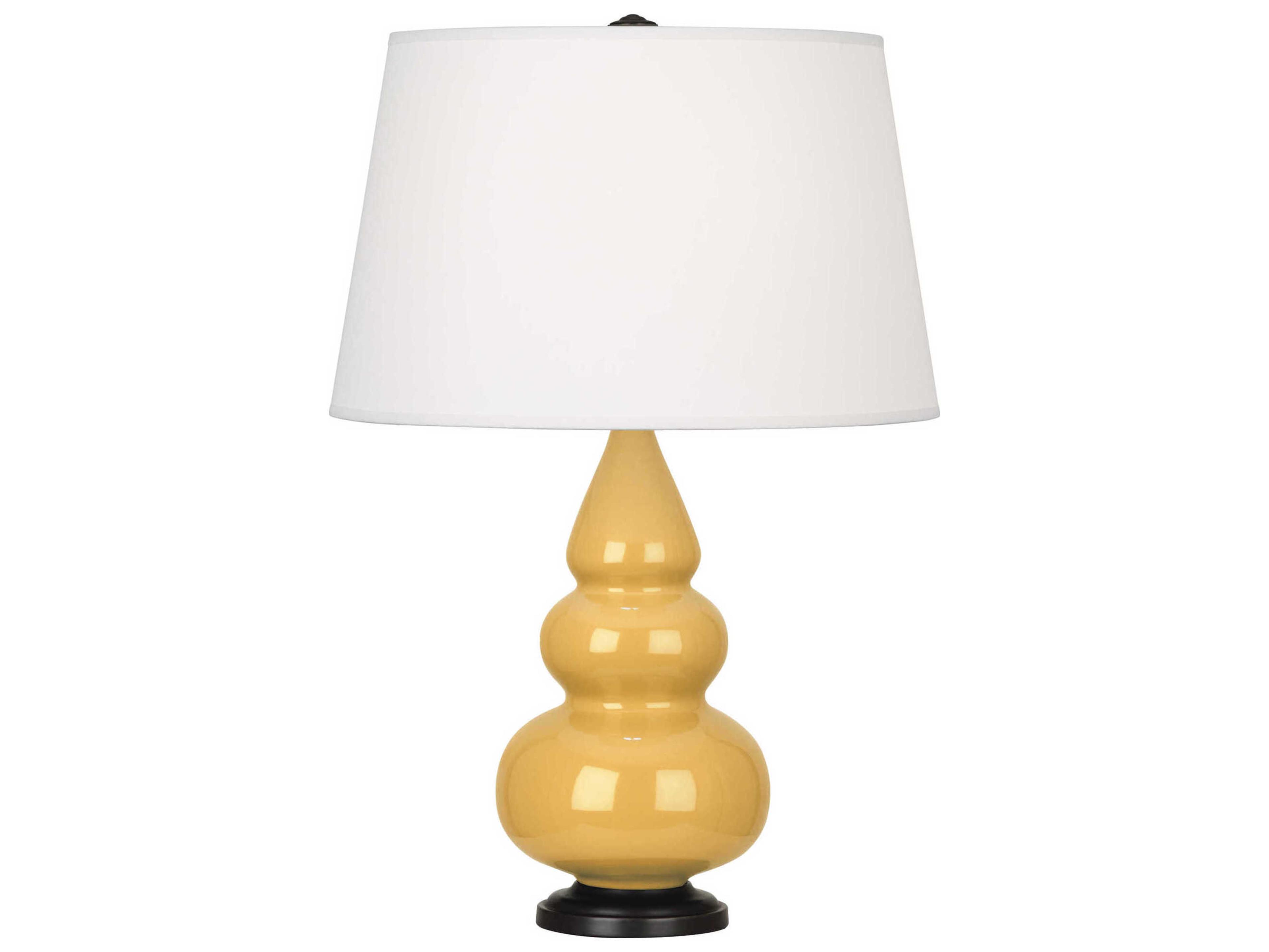 Robert Abbey Small Triple Gourd Sunset Yellow Glazed Table Lamp