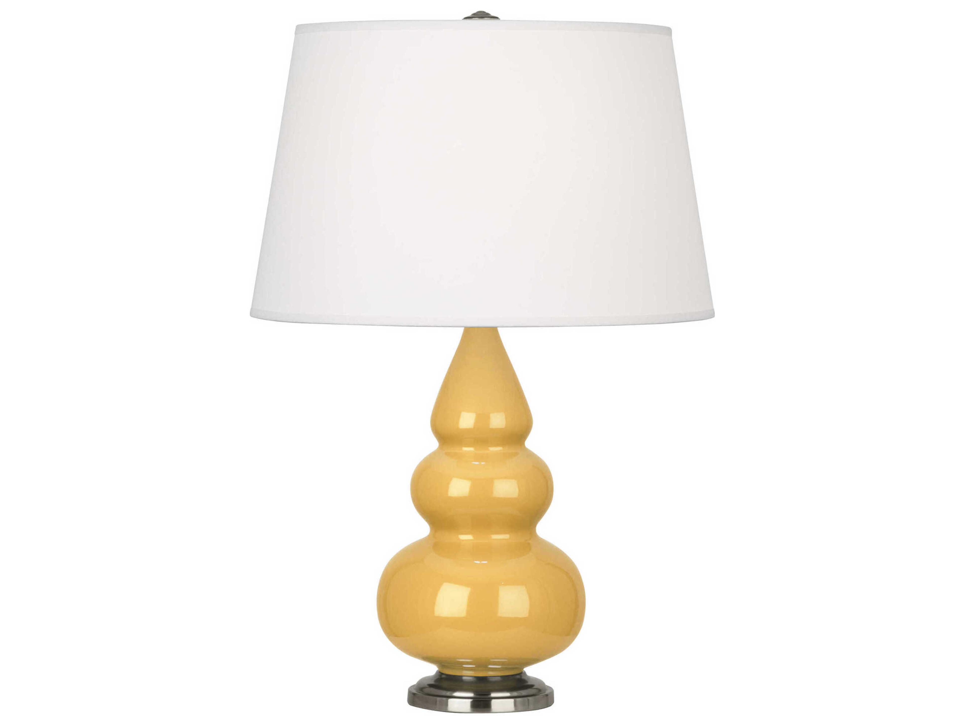 Robert Abbey Small Triple Gourd Sunset Yellow Glazed Table Lamp