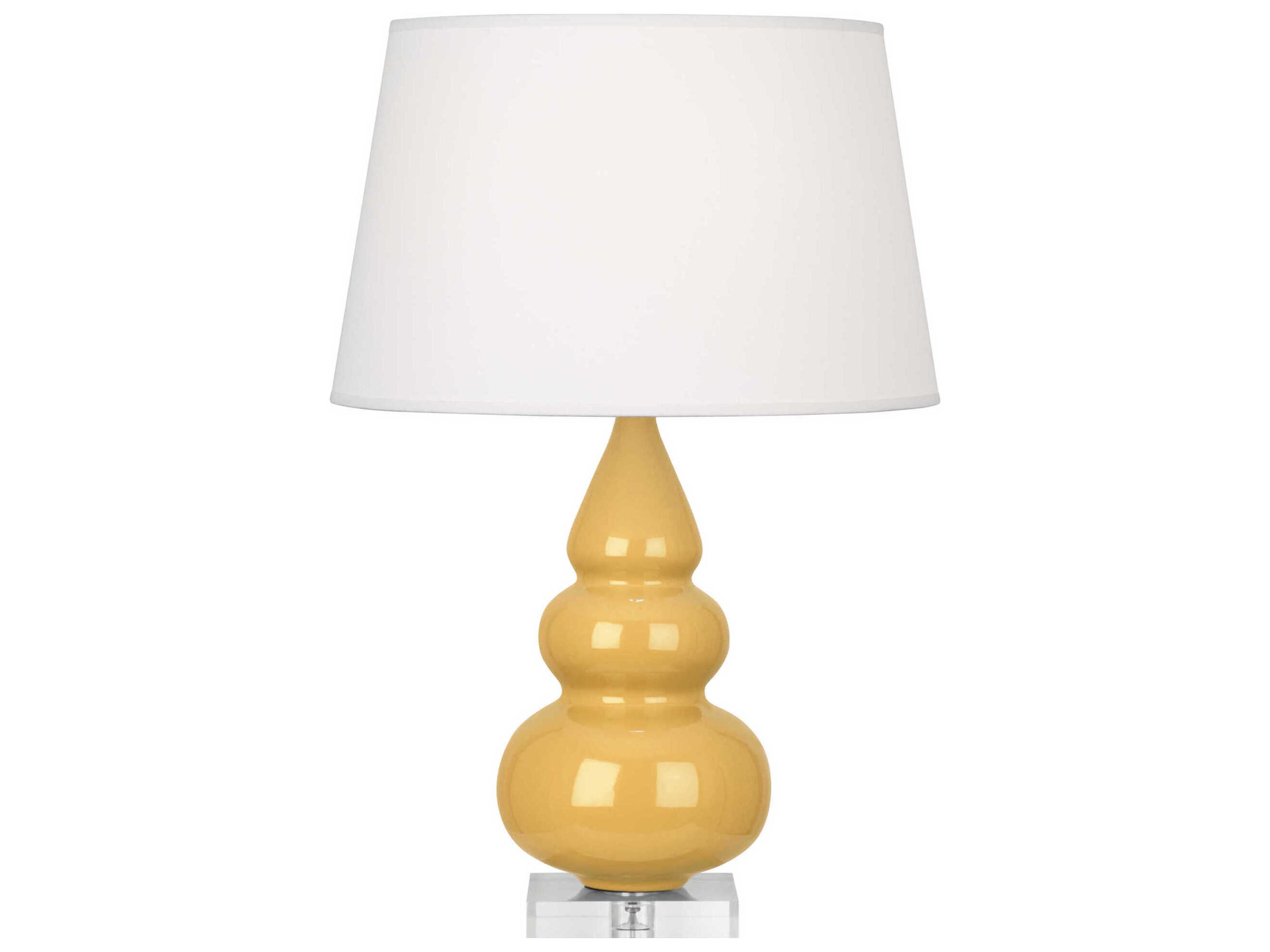 Robert Abbey Small Triple Gourd Sunset Yellow Glazed Table Lamp