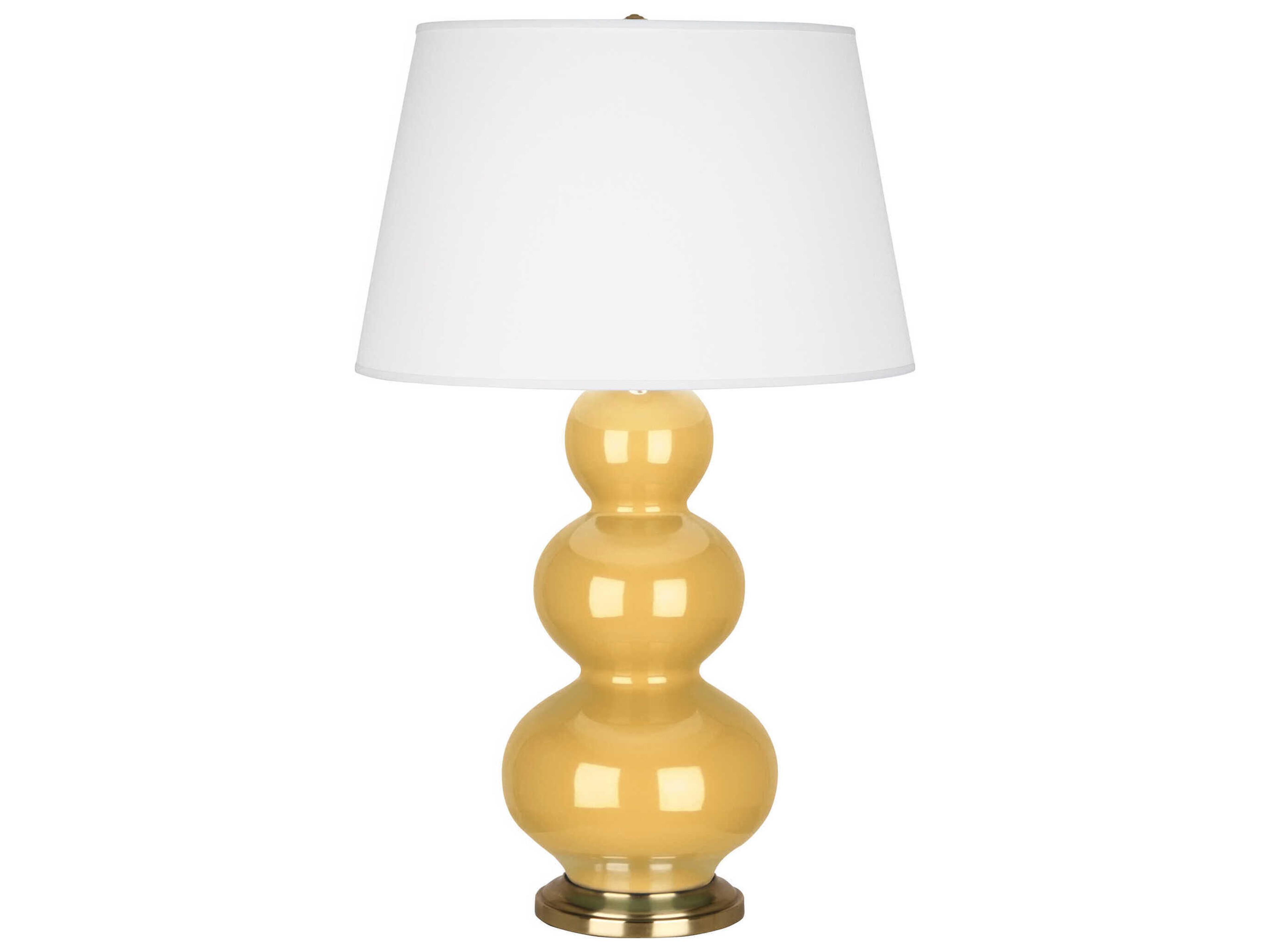 Triple Gourd Sunset Yellow Glazed Buffet Lamp