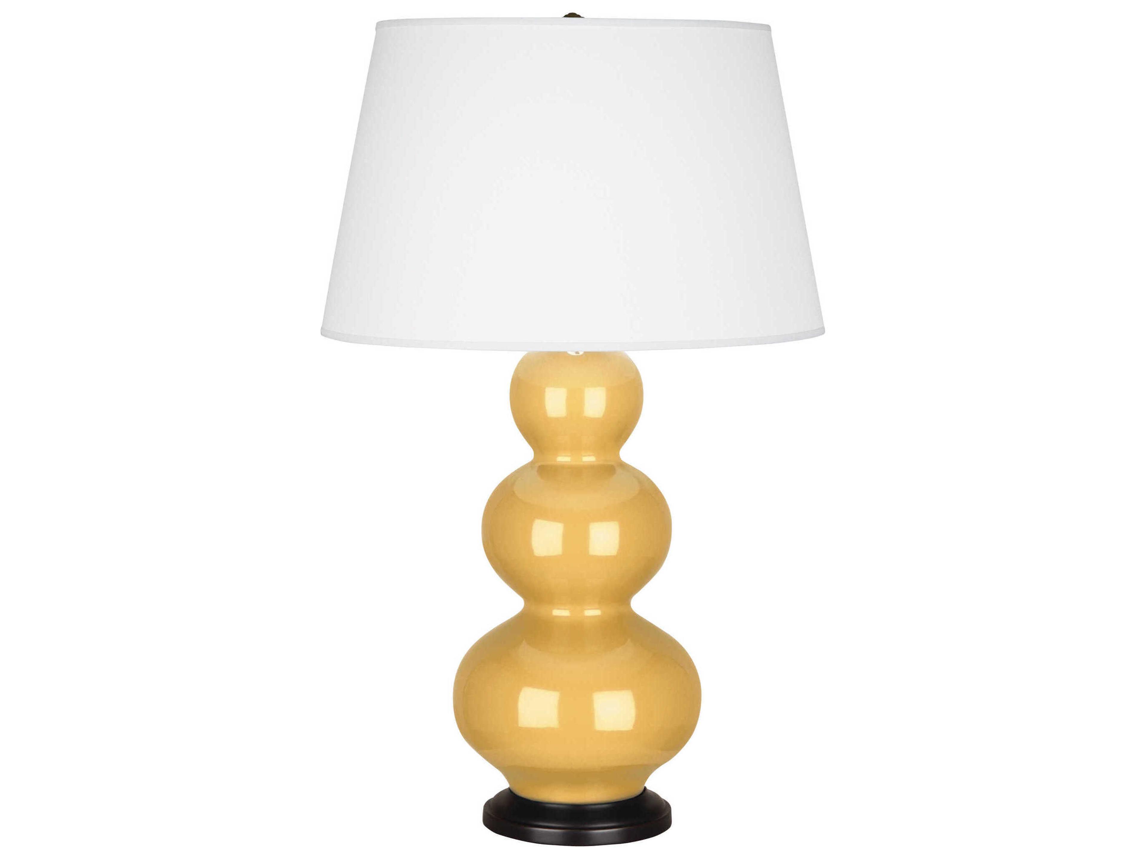 Robert Abbey Triple Gourd Sunset Yellow Glazed Buffet Lamp