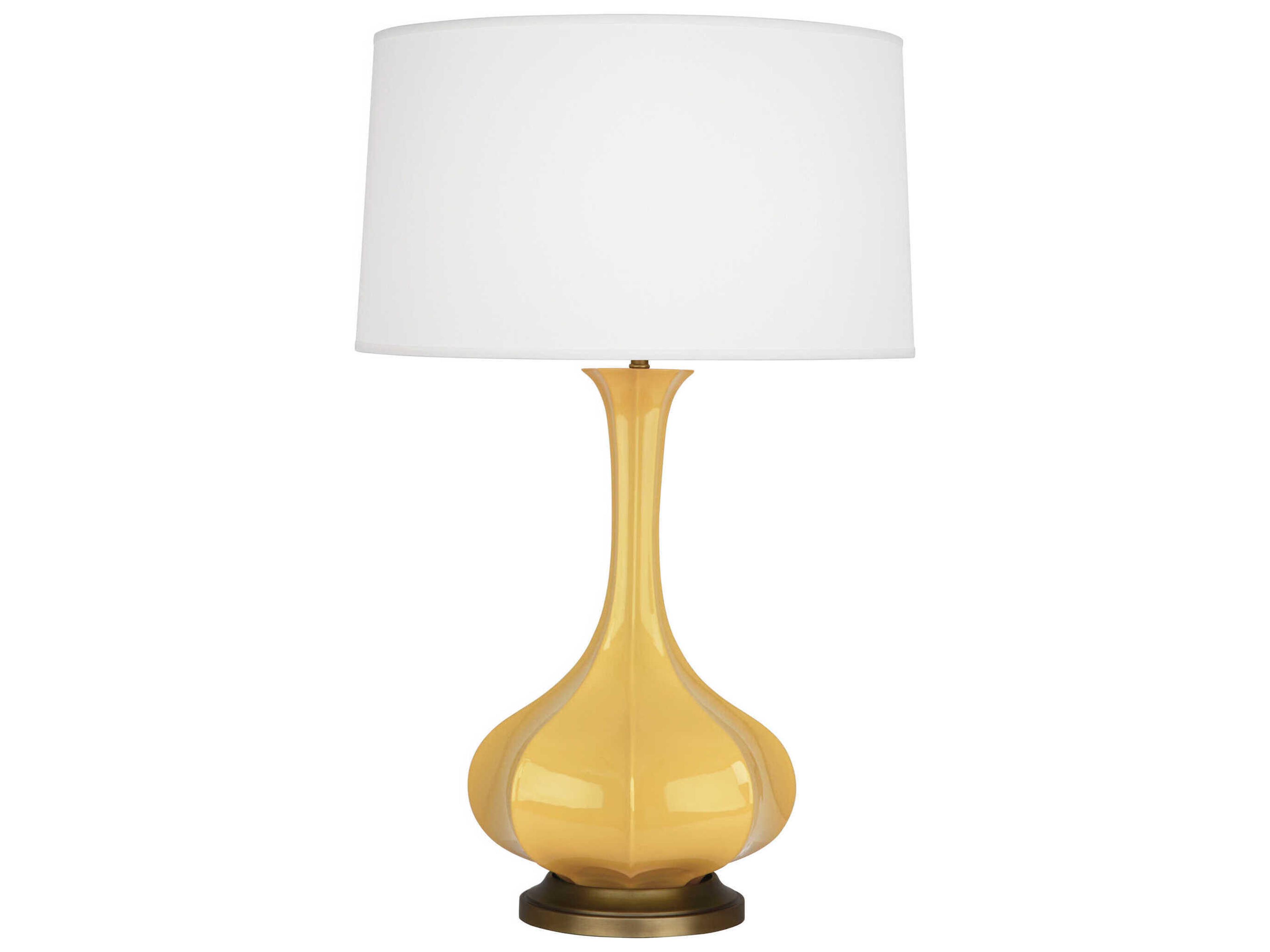 Pike Sunset Yellow Glazed Aged Brass Buffet Lamp