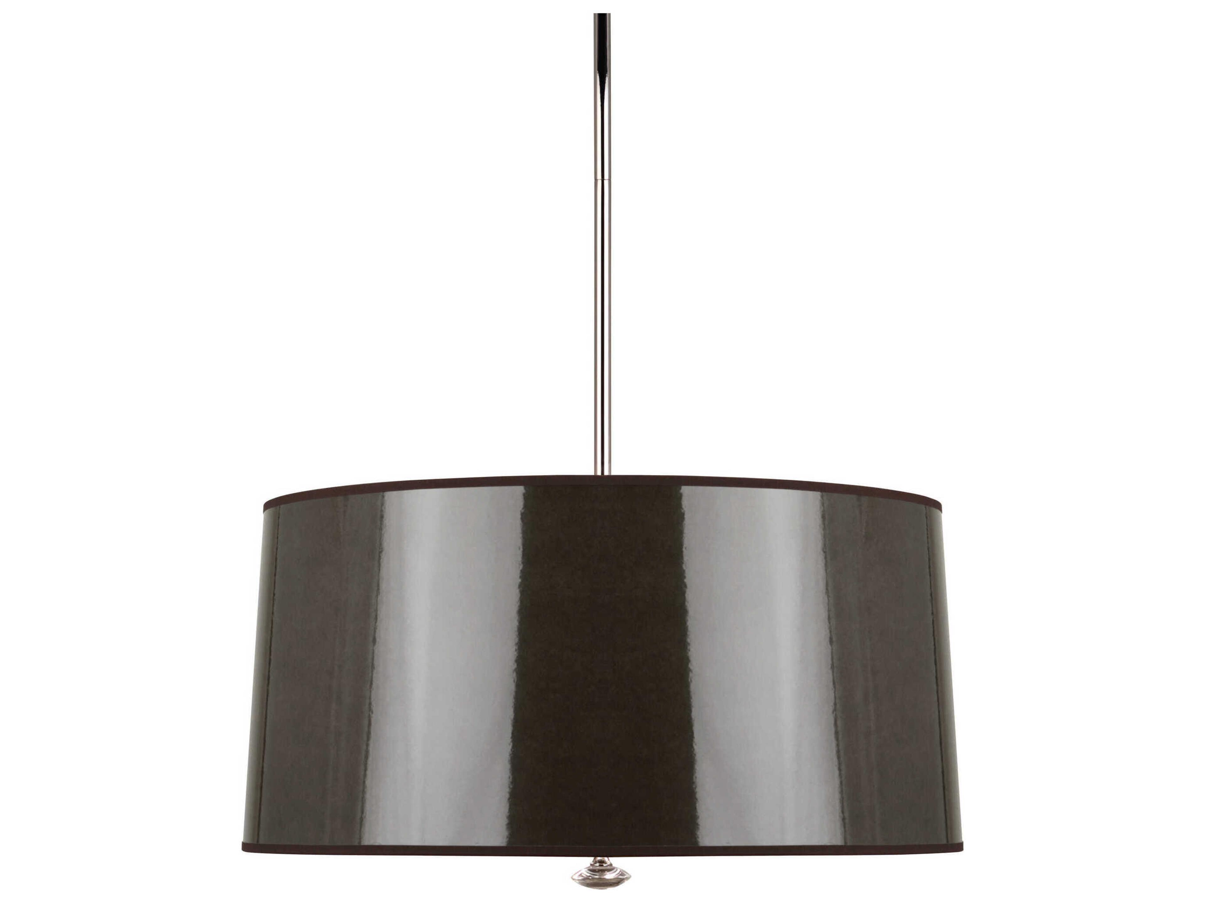 Penelope 3-Light Polished Nickel Gray Drum Pendant