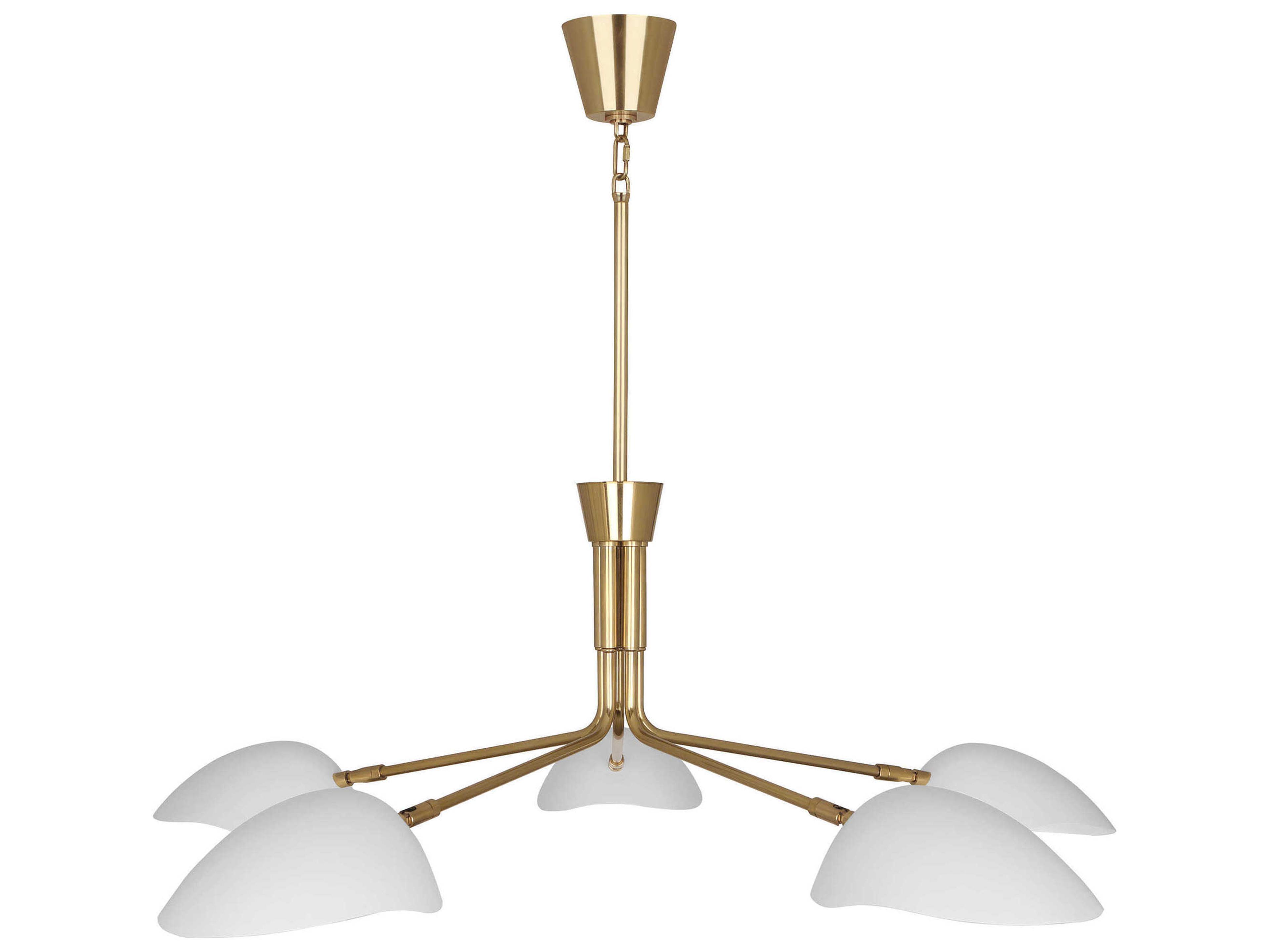 Rico Espinet Racer 5-Light Modern Brass Satin White Chandelier