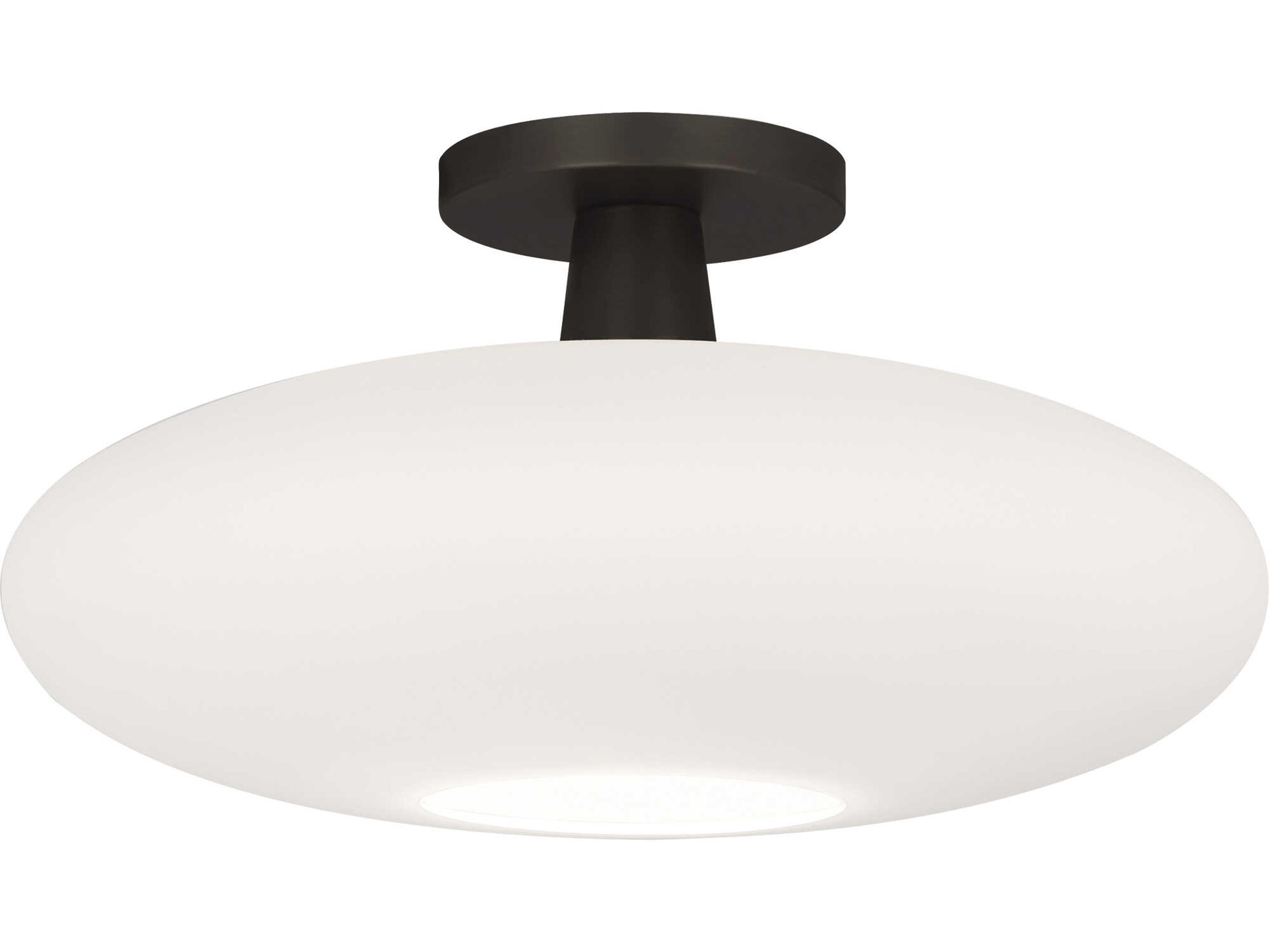 Rico Espinet Ovo 1-Light Deep Patina Bronze Round Semi Flush Mount