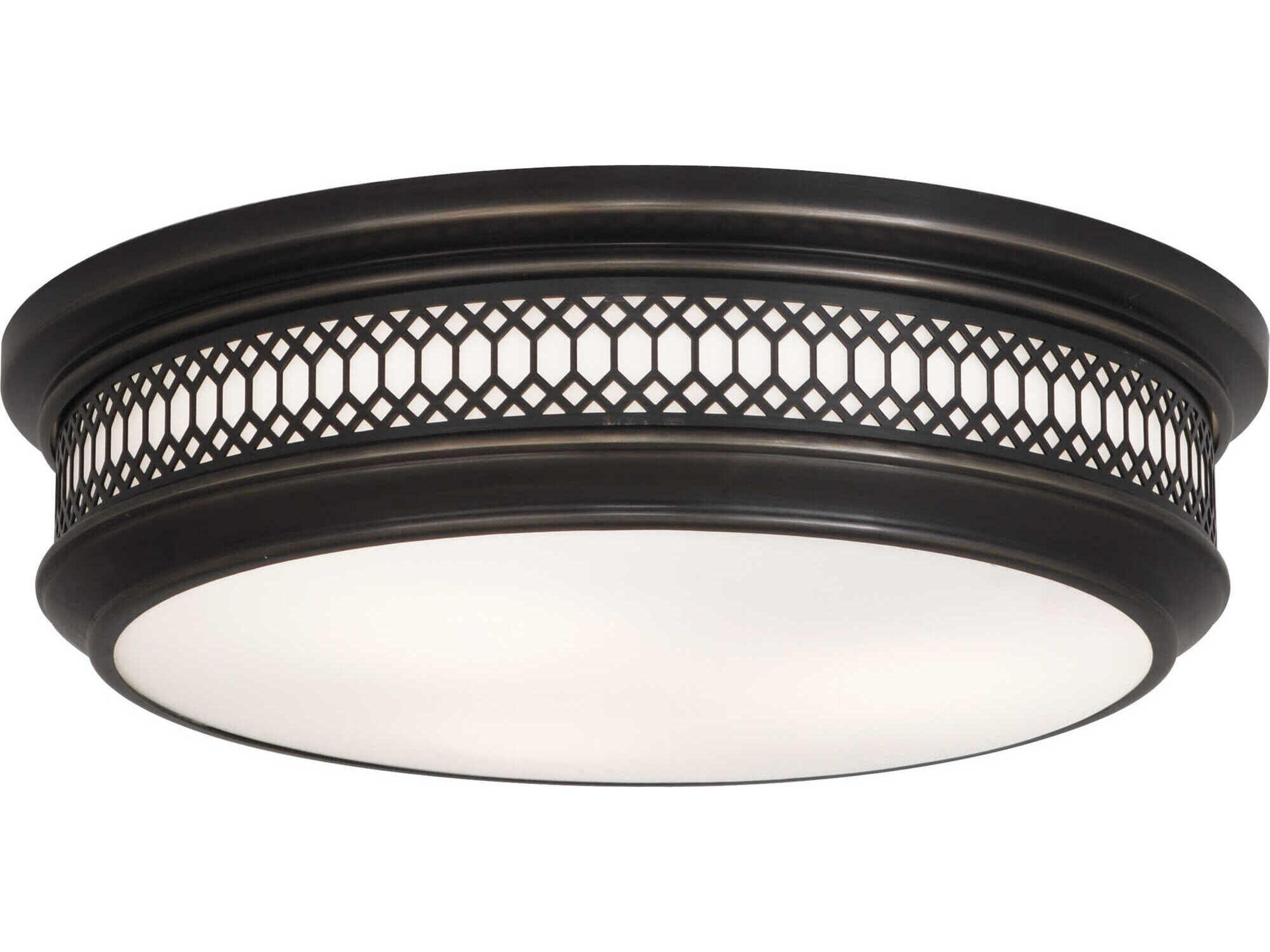 Williamsburg Tucker 3-Light Deep Patina Bronze Round Flush Mount