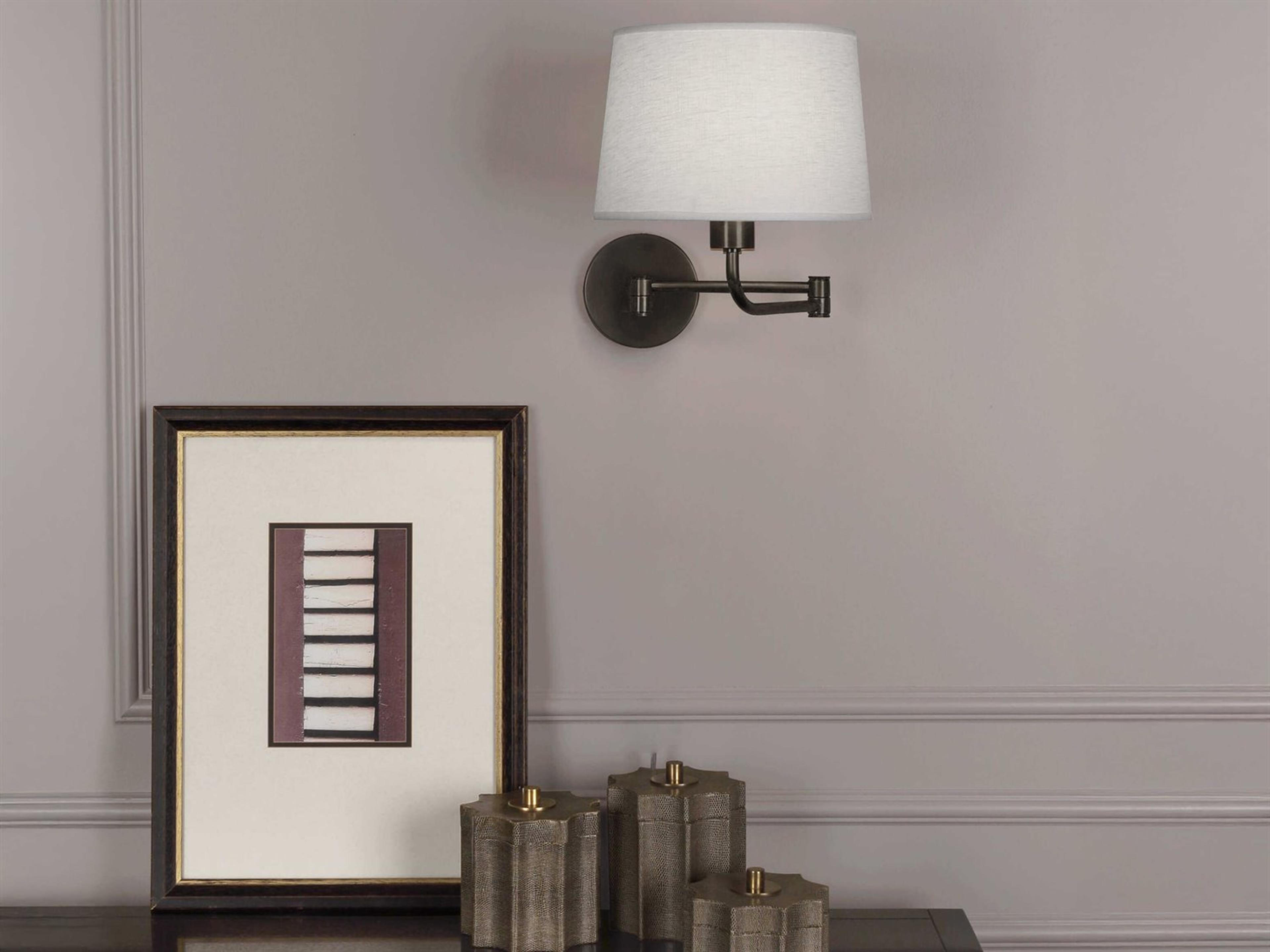 Robert Abbey Koleman 1-Light Deep Patina Bronze Swing Wall Sconce