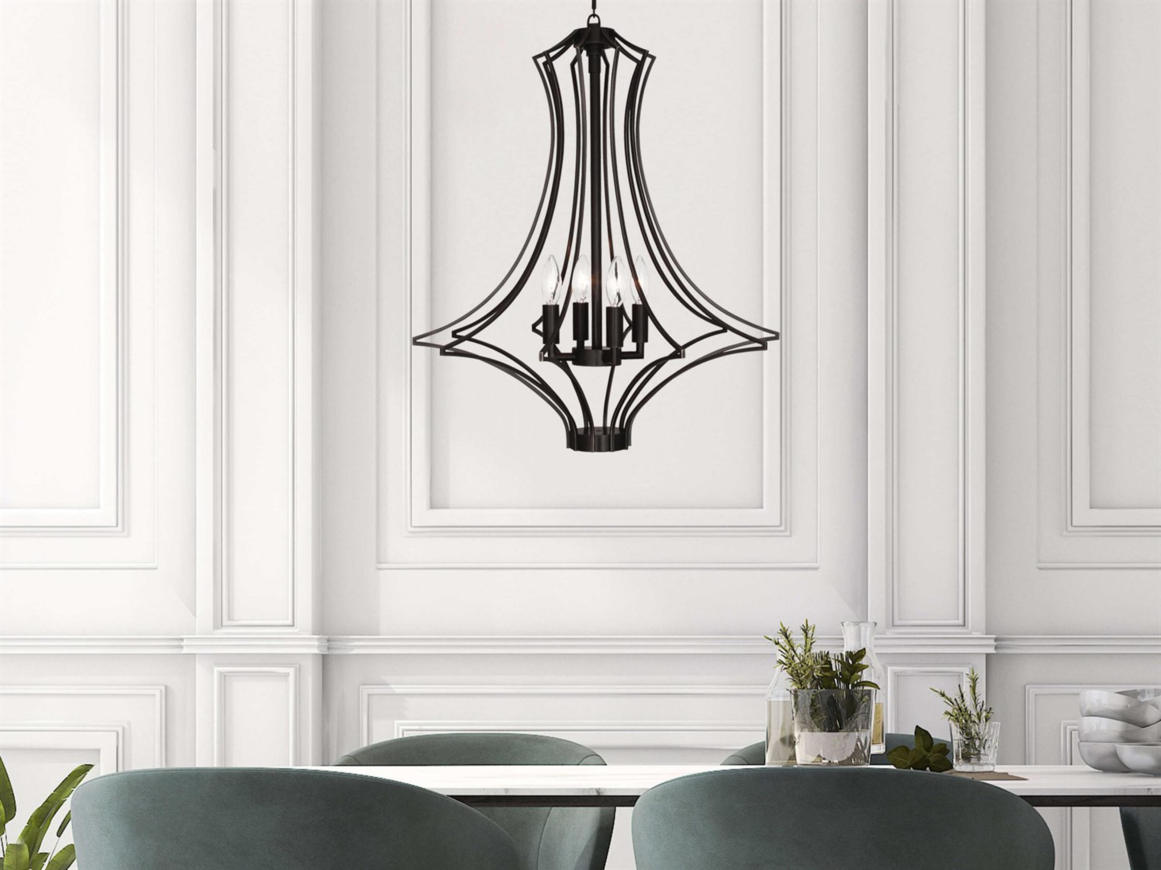 Robert Abbey Grace 4-Light Deep Patina Bronze Pendant