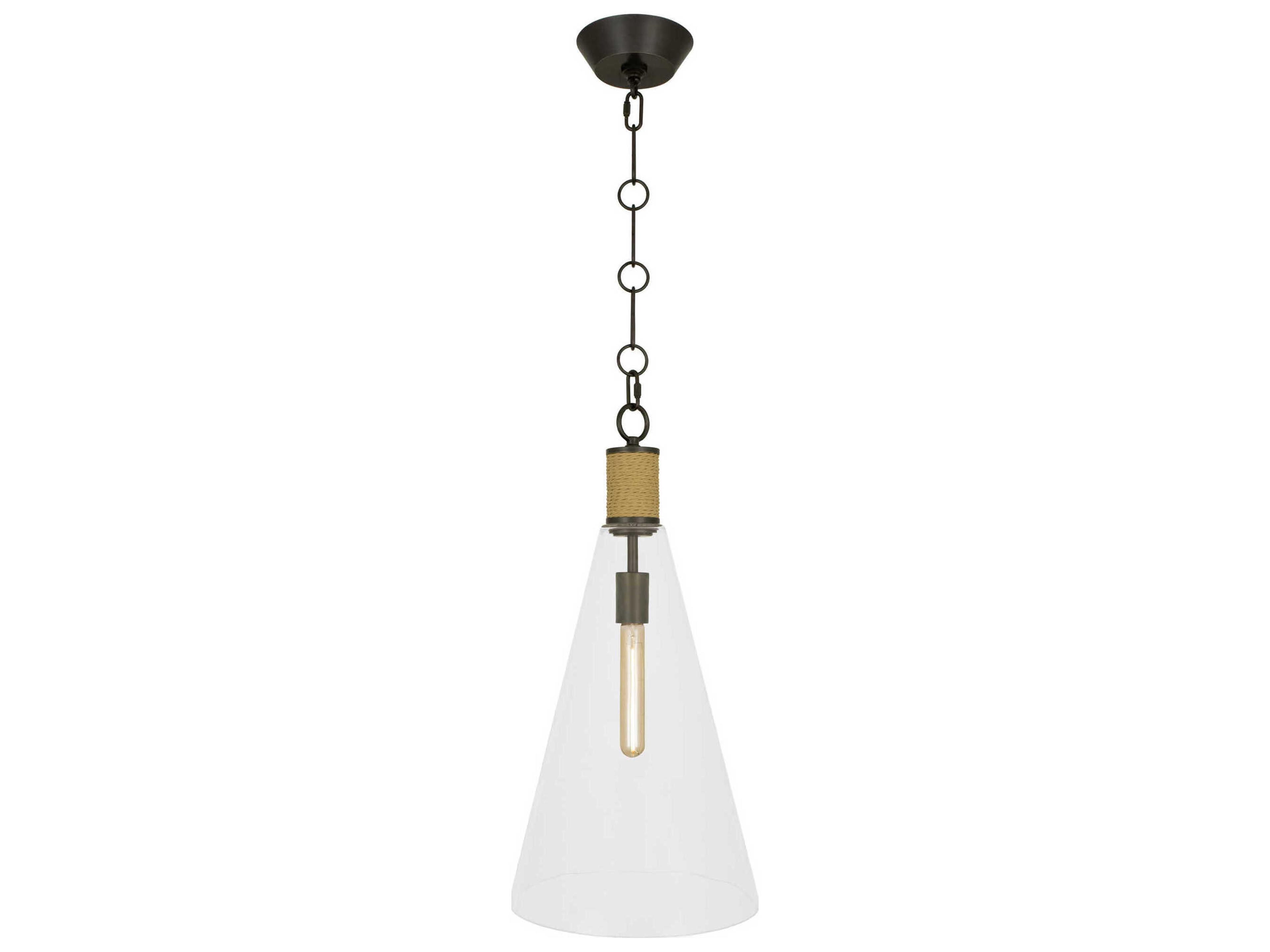 Hatteras 1-Light Natural Rope Deep Patina Bronze Mini Pendant
