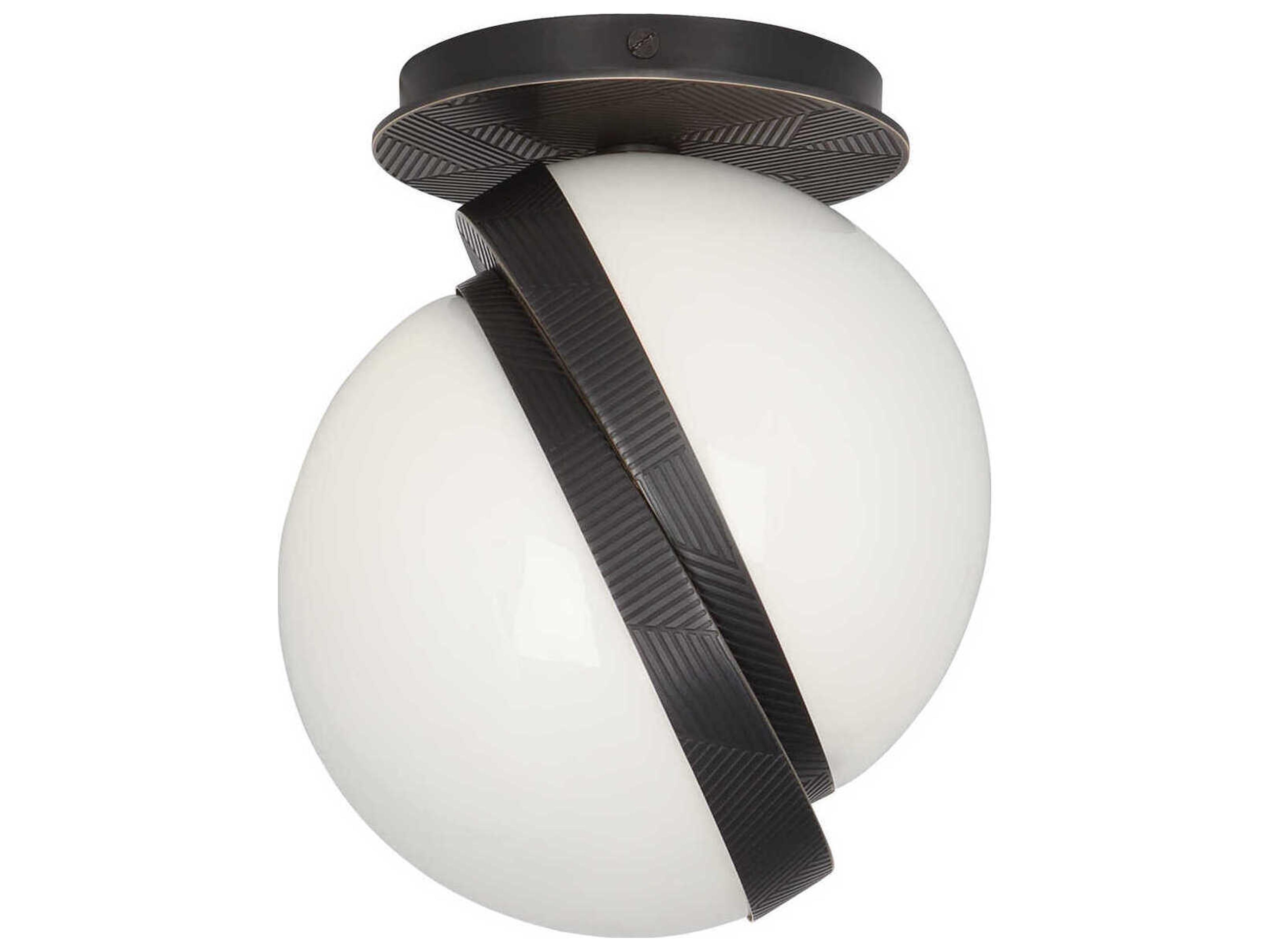 Michael Berman Brut 1-Light Deep Patina Bronze Globe Flush Mount