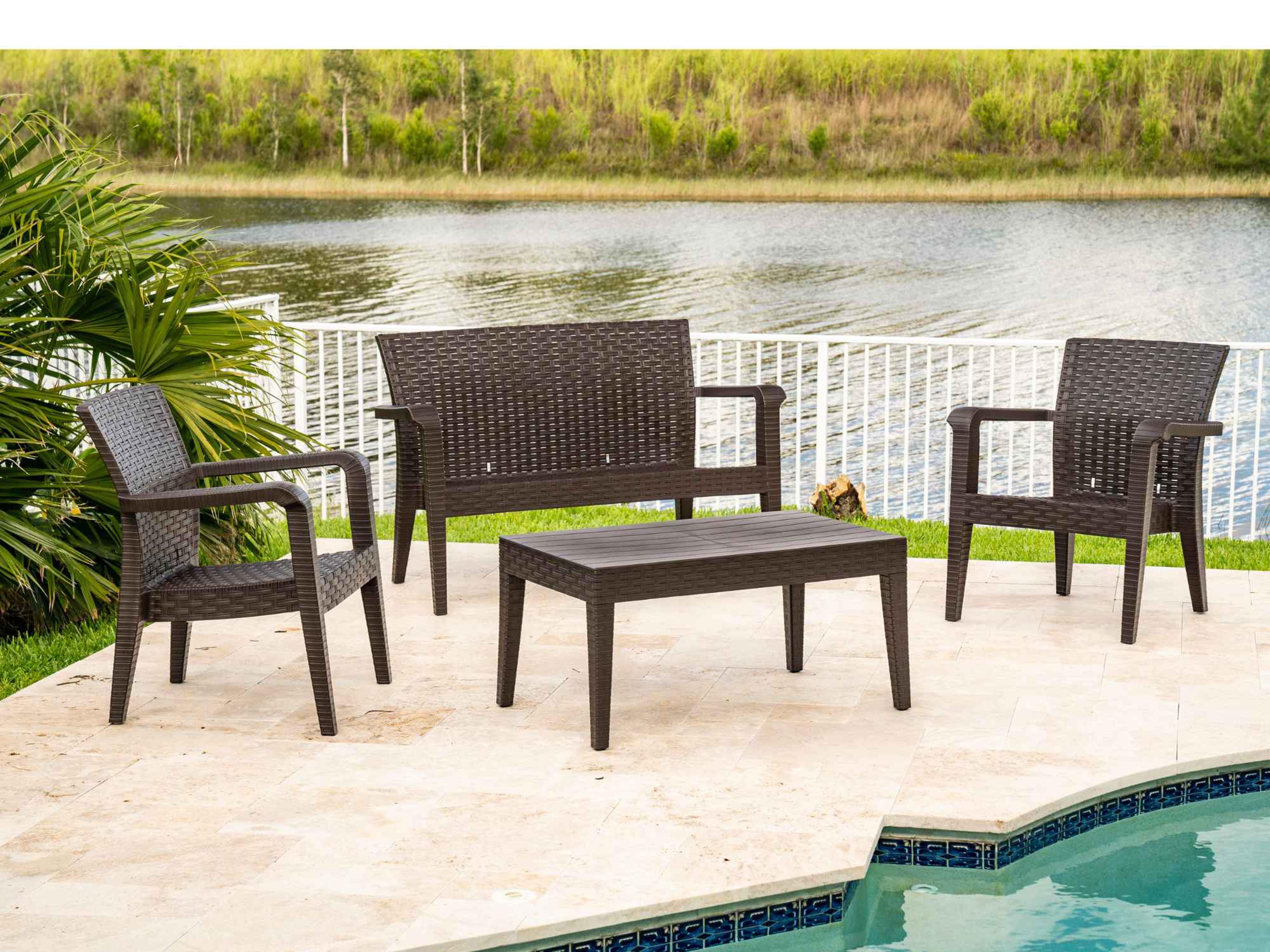 Alaska Brown Wicker Lounge Set