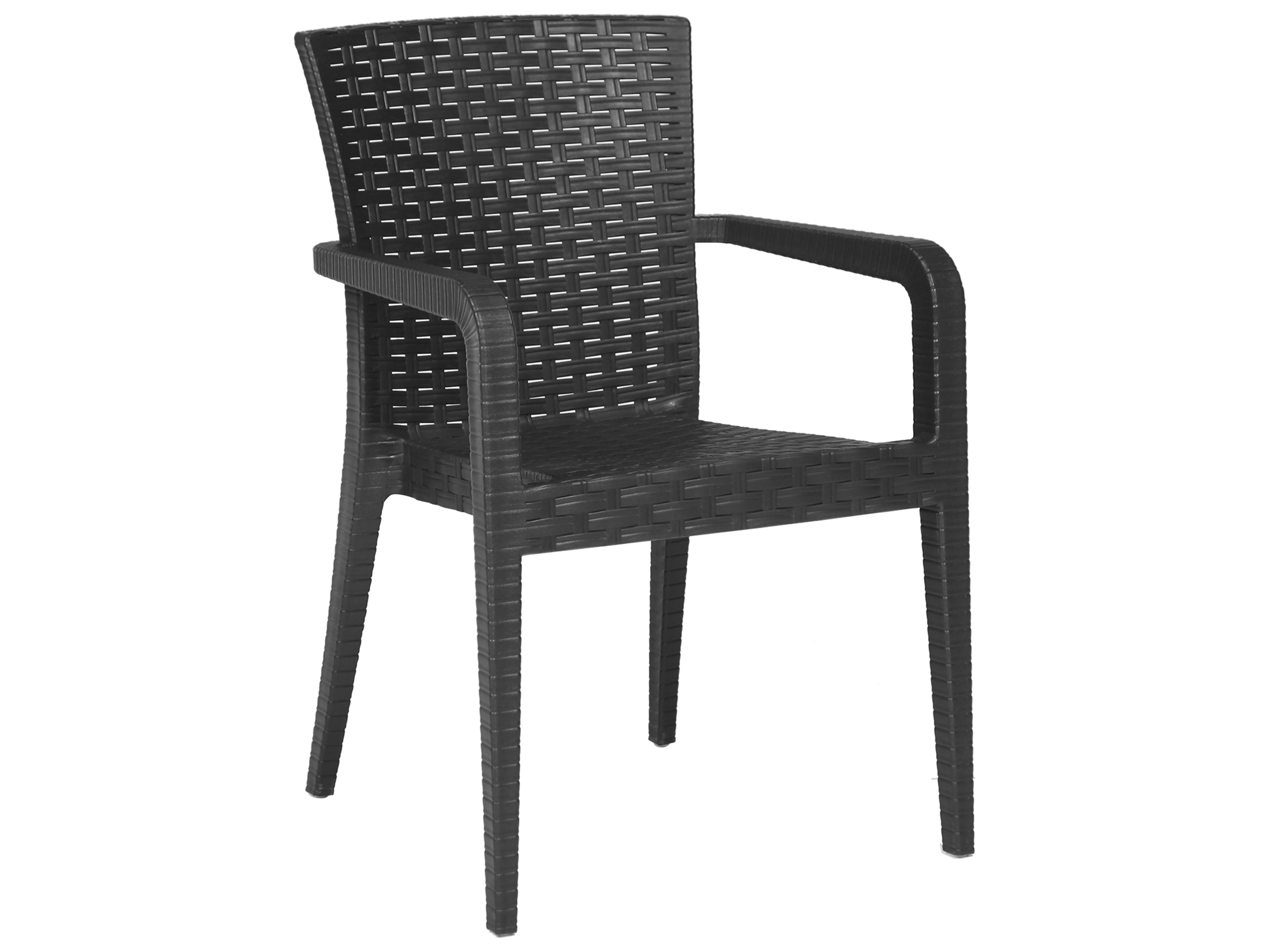 Rainbow Outdoor Alberta Resin Wicker Anthracite 5 Piece Dining Set