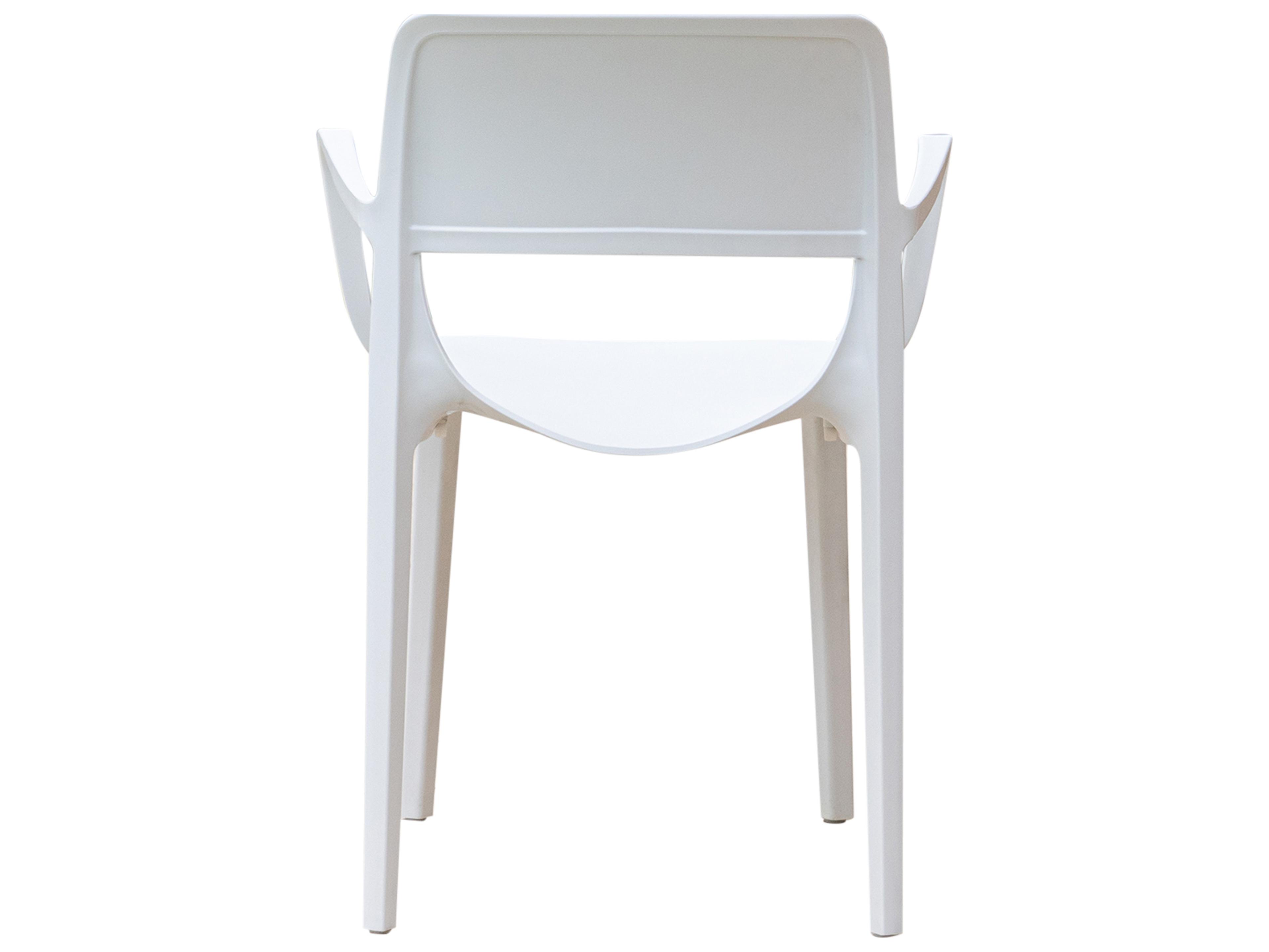 Rainbow Outdoor Bell Resin White Stackable Dining Arm Chair Set of 2