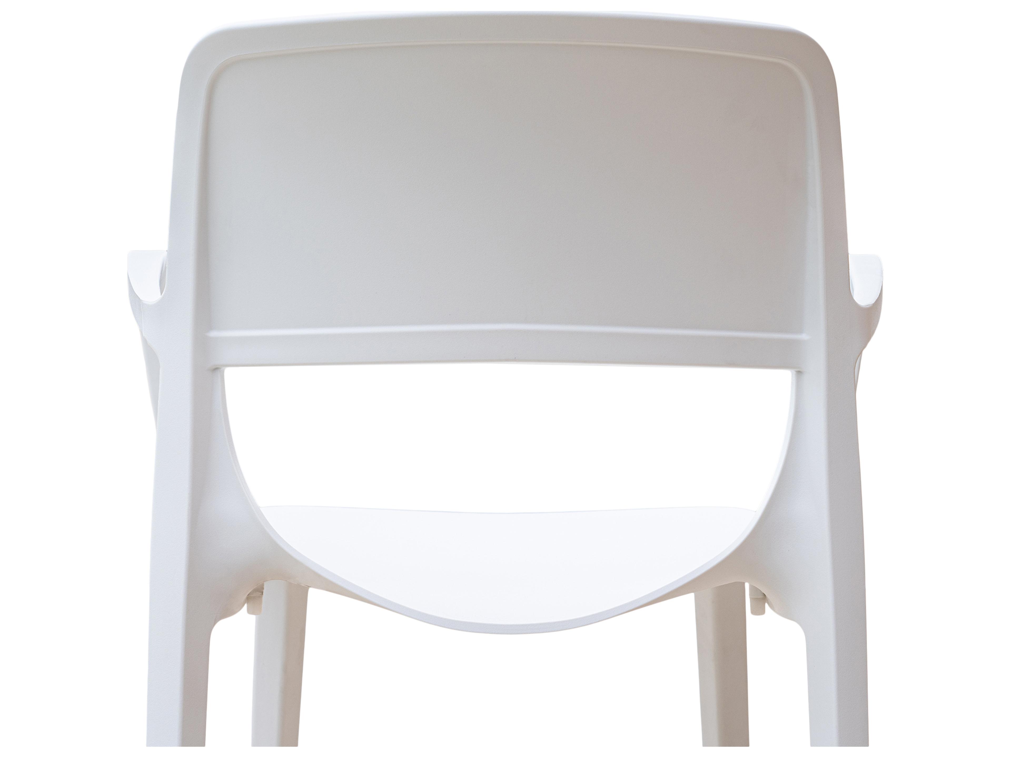 Rainbow Outdoor Bell Resin White Stackable Dining Arm Chair Set of 2
